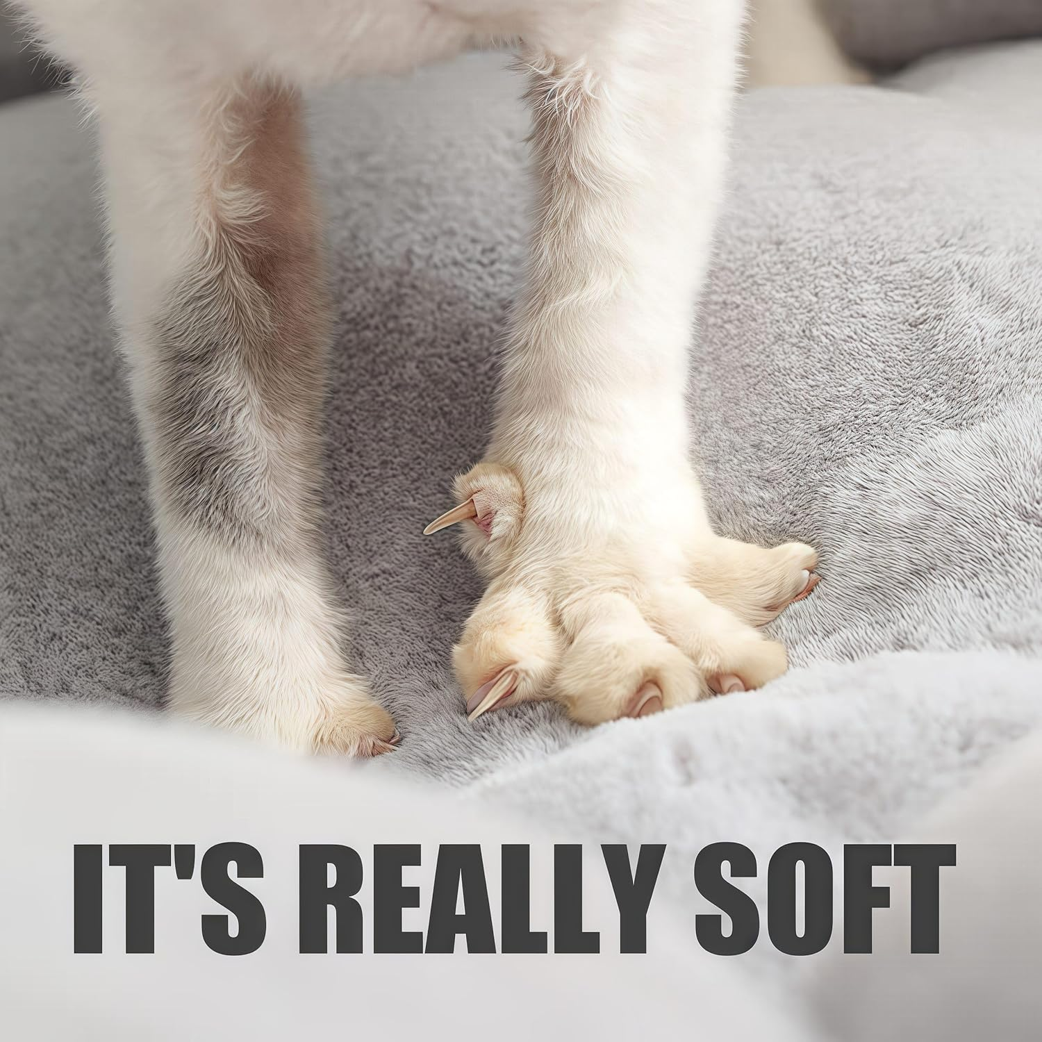 Life'Bea Flower Shaped Pet Bed for Cats & Small Dogs - Cozy & Calming Plush Cushion, Soft Rabbit Fur-Like Fabric, Non-Slip Bottom, Machine Washable - Deep Sleep-Light Green, 55Cm