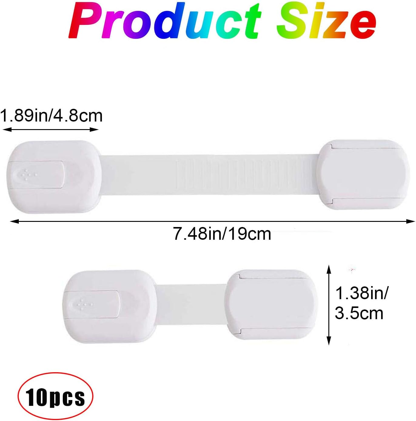 WADY 10 Pack Cabinet Locks Baby Proofing, Child Safety Drawer Locks, One Click Baby Proof Adjustable Baby Safety Locks Multi-Purpose Use for Cabinets, Cupboards, Toilets, Fridge, Oven, Bins (White) image number 3