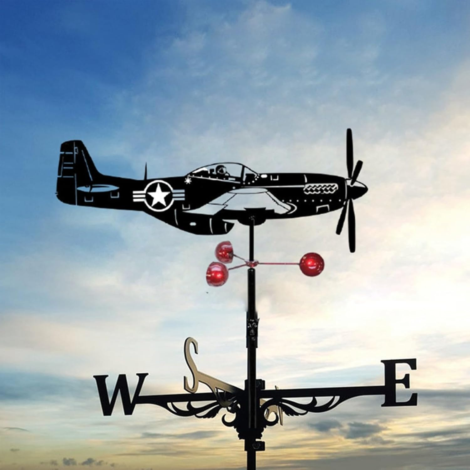 Generic Stainless Steel Motorcycle Weathervane Wind Spinner, Easy to Install, Lightweight, Roof Decoration Accessories, Wind Direction Indicator image number 2