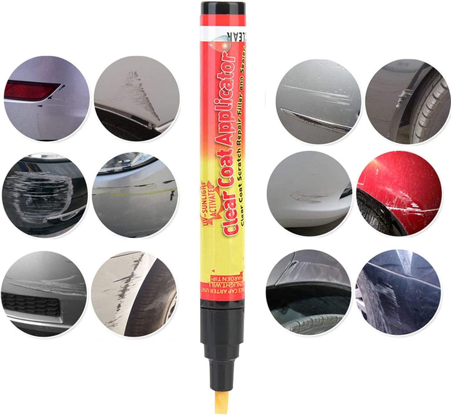 Black Scratch Repair Paint Pen, Car Wheel Touch up Quick Fix, Clear Coat Applicator, Automotive Scratch Remover Paint Pen with Two Tips for Rims, Wheels, and Motorcycles image number 4