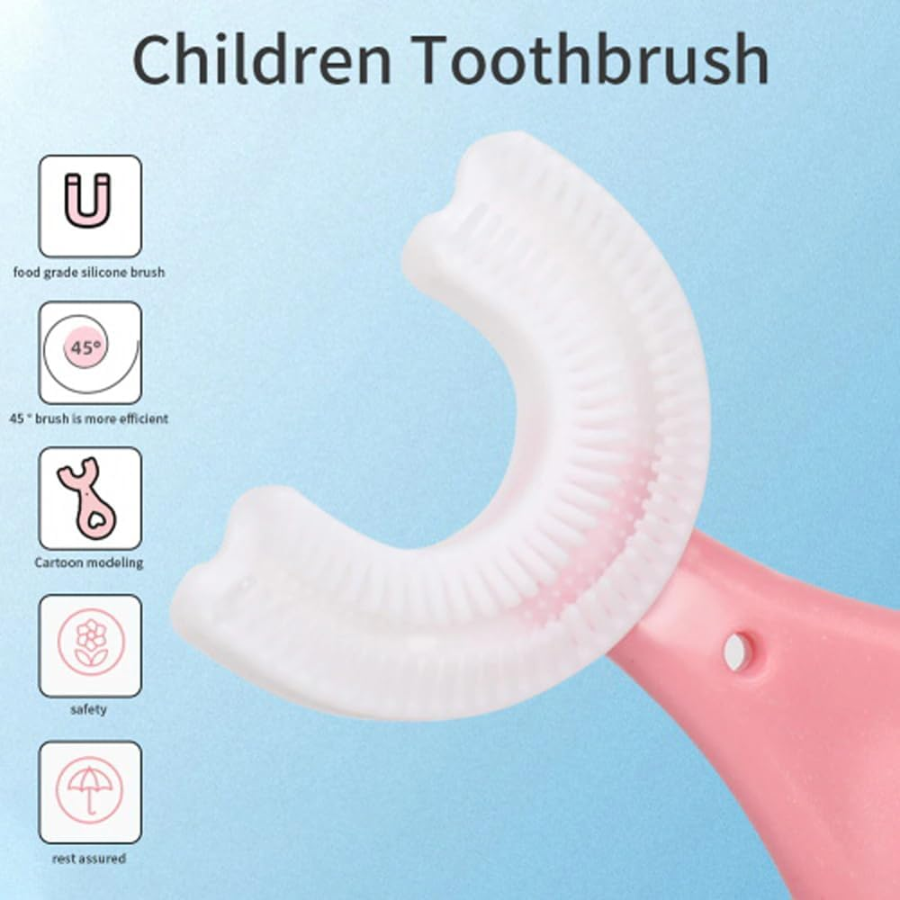 All Rounded Children U Shape Toothbrush for Children Aged 2-6 Years Old (Blue) image number 2