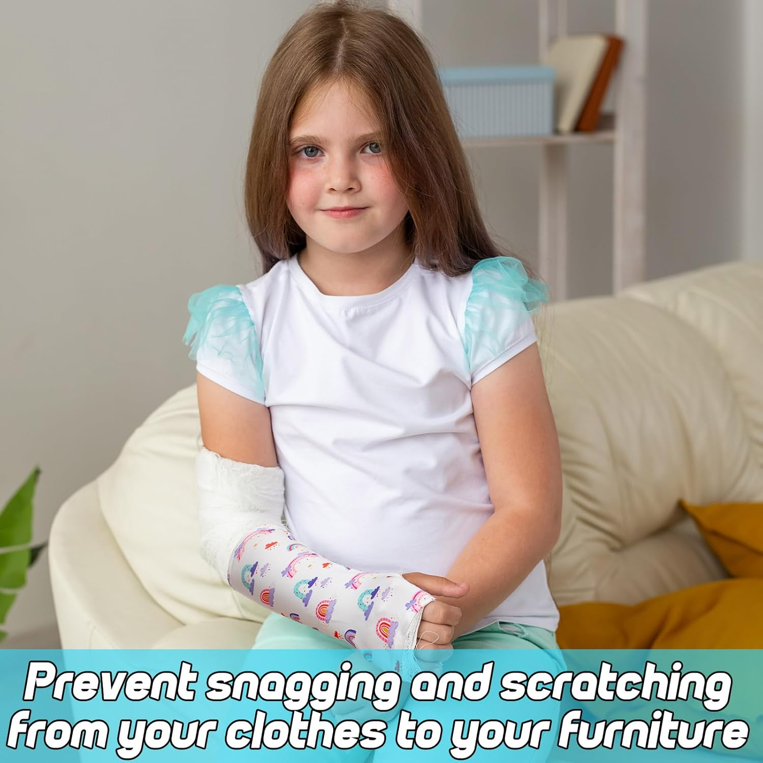 Suhine 12 Pcs Kids Arm Cast Cover Bandage Protector Soft Reusable Elastic Cast Sleeve Arm Decorative Cast Cover Removable Washable Wrist Elbow Protection Cover image number 4