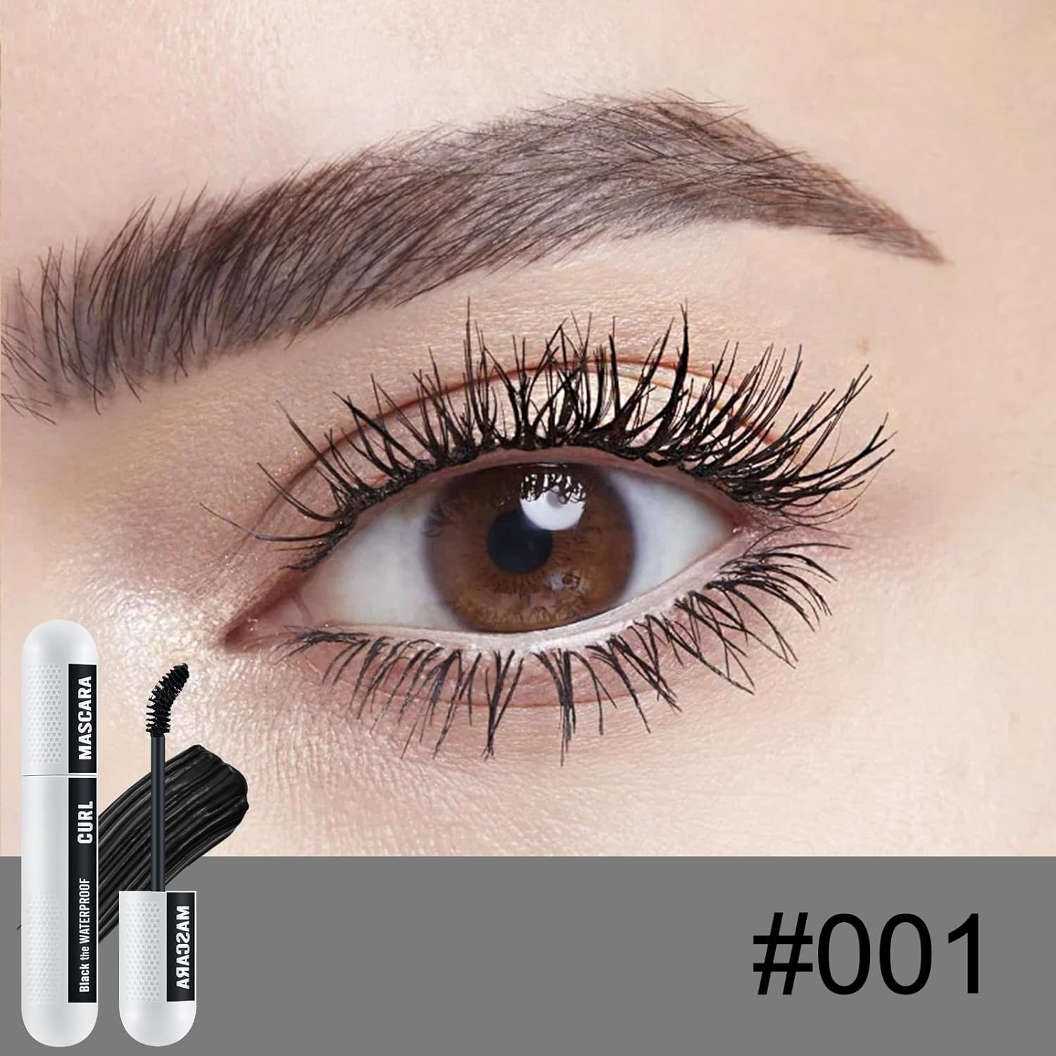 Apooliy Colorful Mascara and Makeup Remover Set,Smudge-Proof Black Mascara,Blue Purple Long Lasting Charming Voluminous image number 5