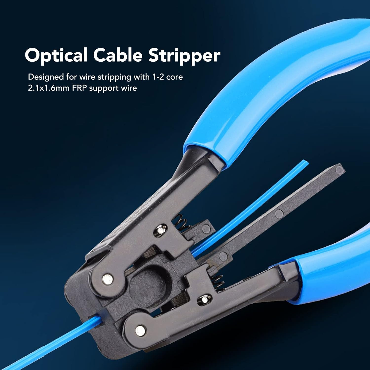 Fiber Optic Stripper 2.1X1.6Mm Portable Fiber Optic Cutter Tool Optical Cable Stripper Pliers Wire Stripping Tool image number 1