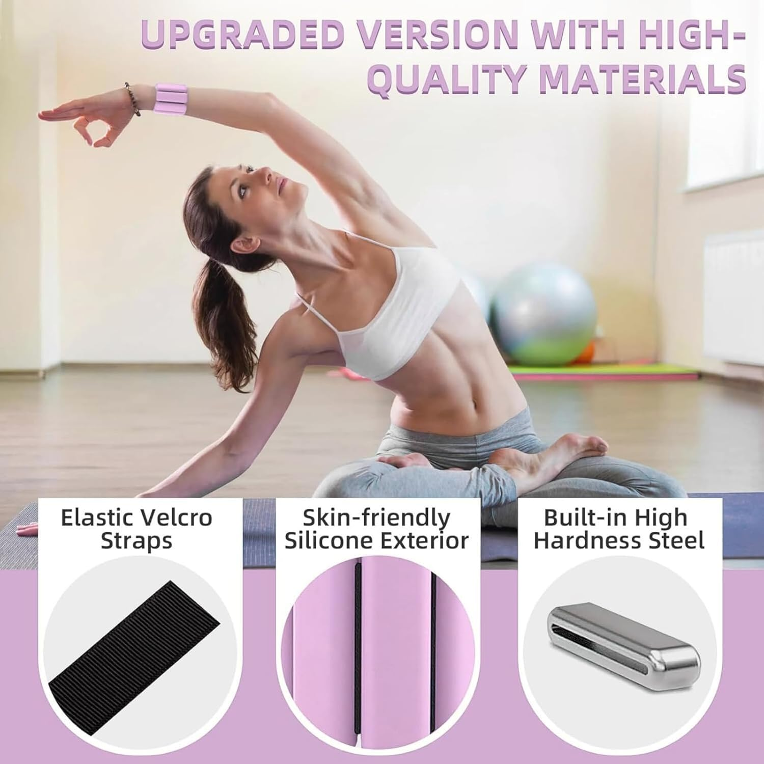 Adjustable Ankle Weights, Pack of 2, 2Lbs, JOMWEN Wrist & Ankle Weights for Home Gym, Use for Yoga, Dance, Pilates, Aerobics and Walking image number 3