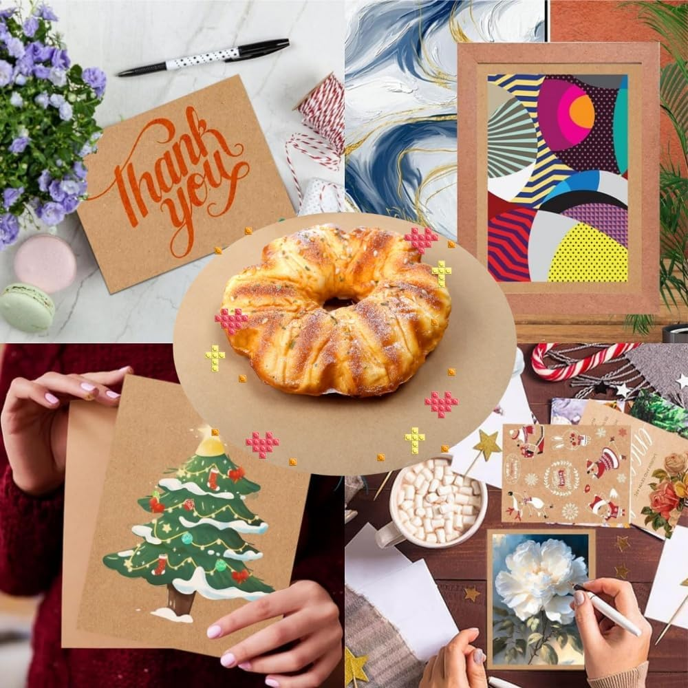 30 Sheets A4 Brown Kraft Cardstock Art Cover Paper for DIY Projects and Crafts - Thick 250Gsm Cardstock for Printing Drawing Invitation Making, Laser and Inkjet Printer Compatible image number 1