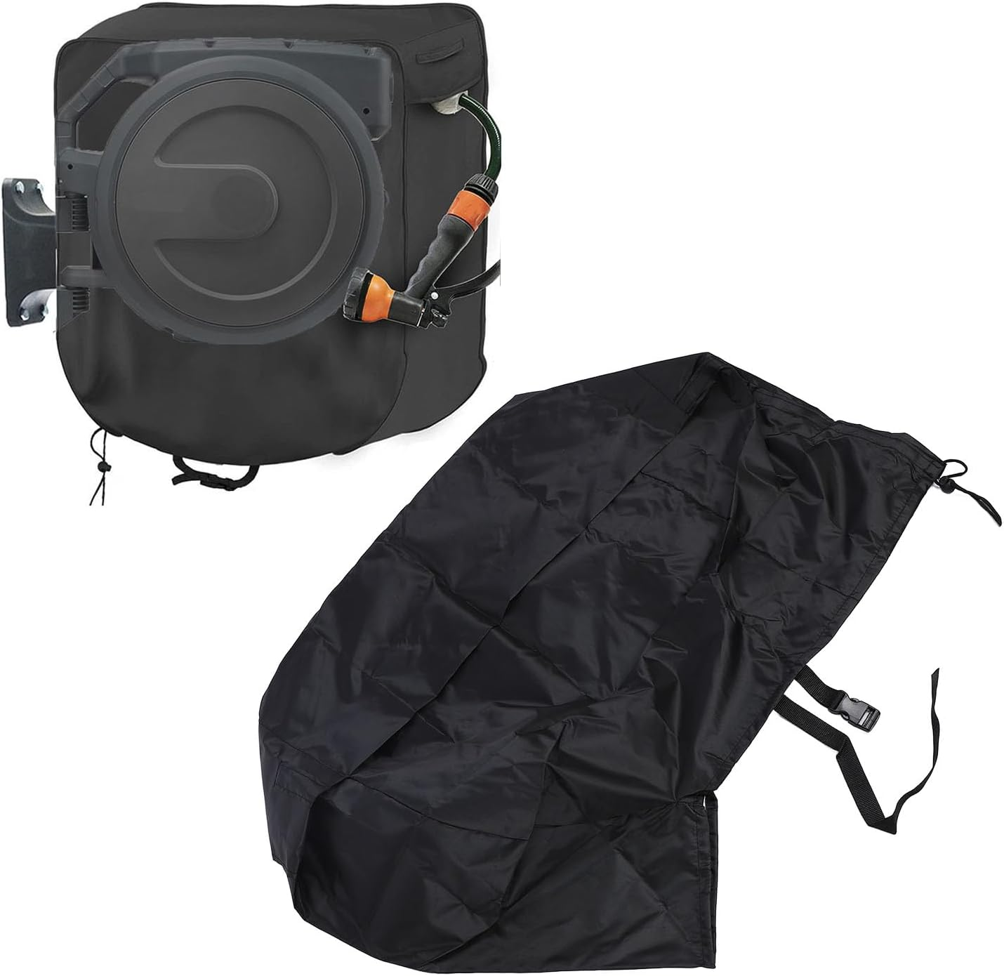 Omabeta 1PCS Wall Mounted Hose Reel Cover,Retractable Hose Reel Protective Cover, Water Resist Sunproof for Garden Tools Accessories, 23.6X17.7X23.6" image number 5