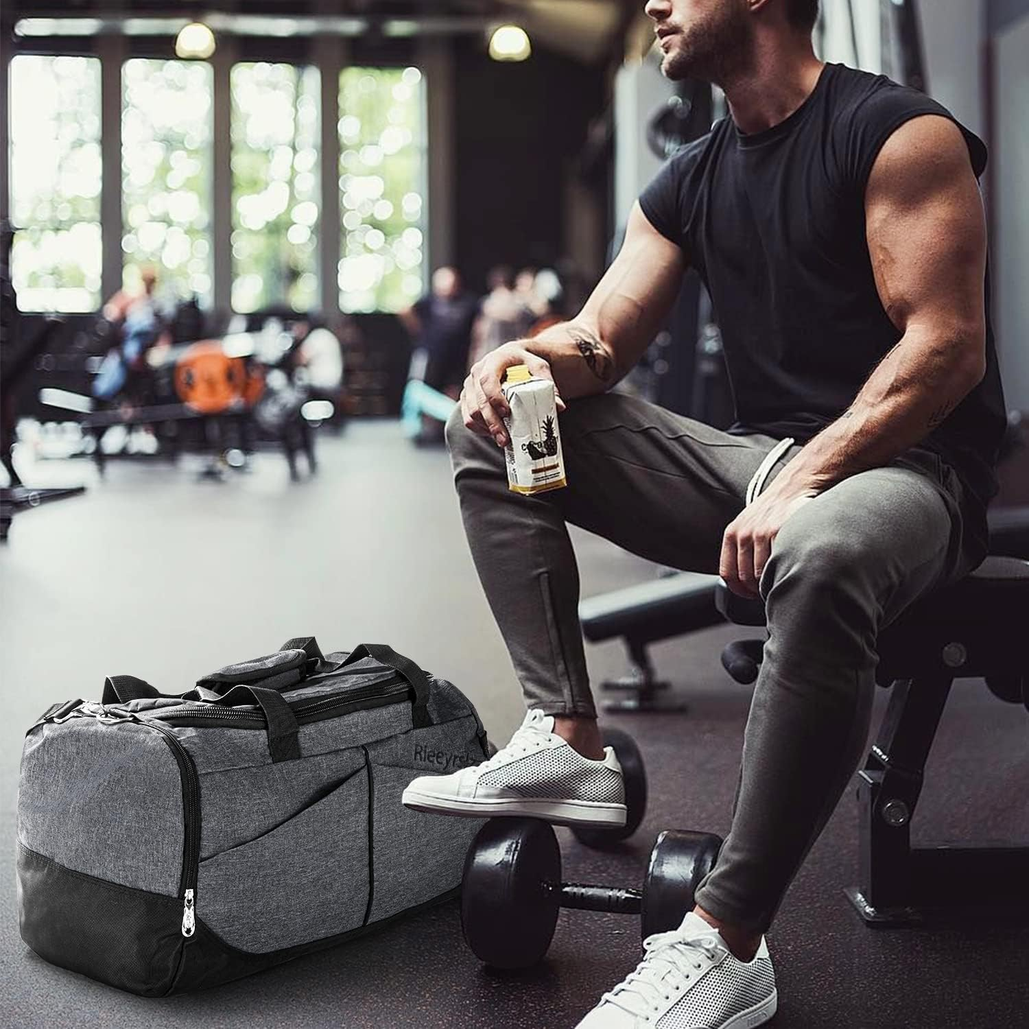 Sport Duffle Bag Sports Gym Bag with Shoes Compartment