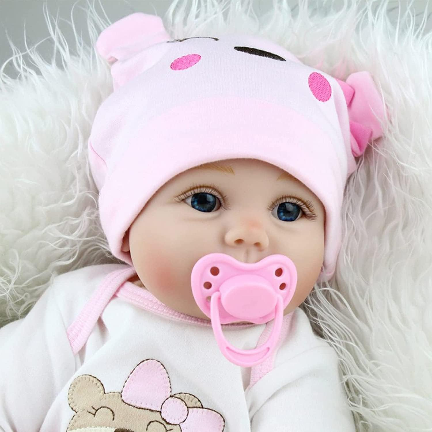 ZIYIUI Lifelike Reborn Baby Dolls 22 Inch 55Cm Soft Silicone Vinyl Weighted Cloth Body Realistic Reborn Dolls Toddler Girls