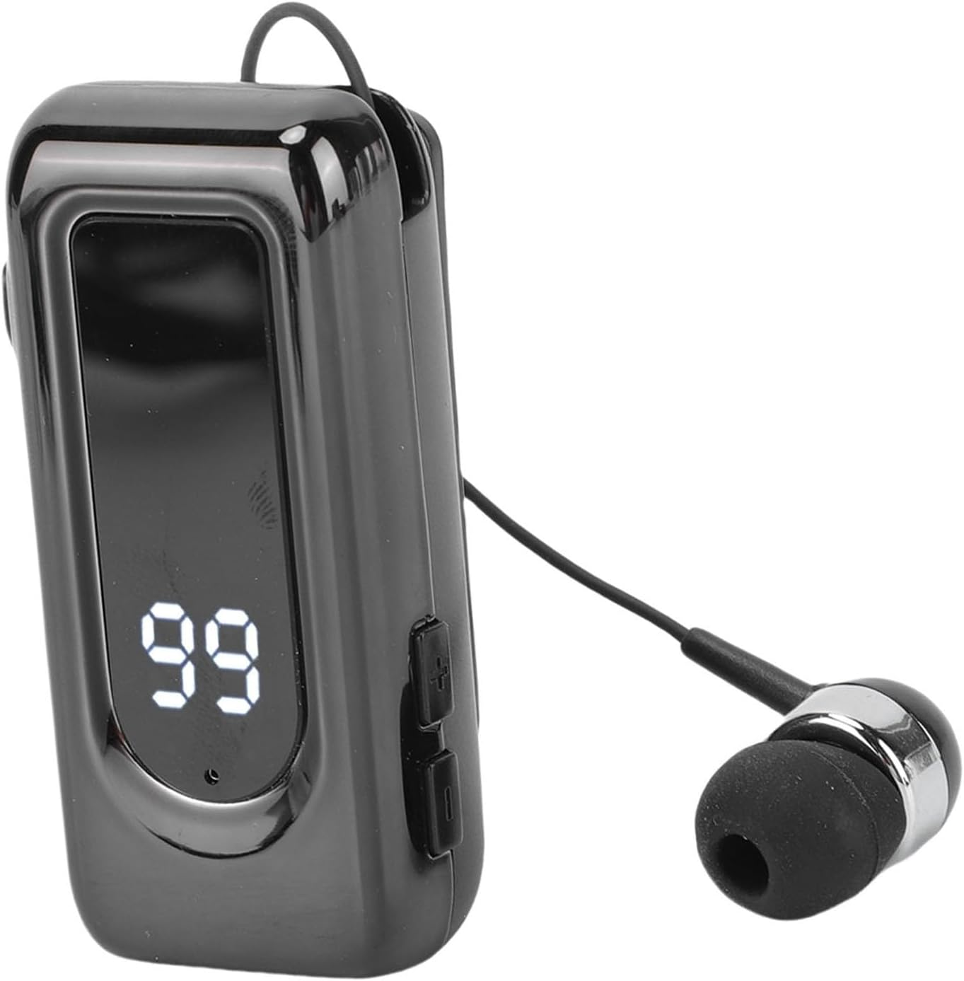 SENECESLI Smart LED Battery Indicator, Retractable BT5.4 Wireless Headphones, LED Display, Stereo Headphones with Controller (Black) - Silver image number 3