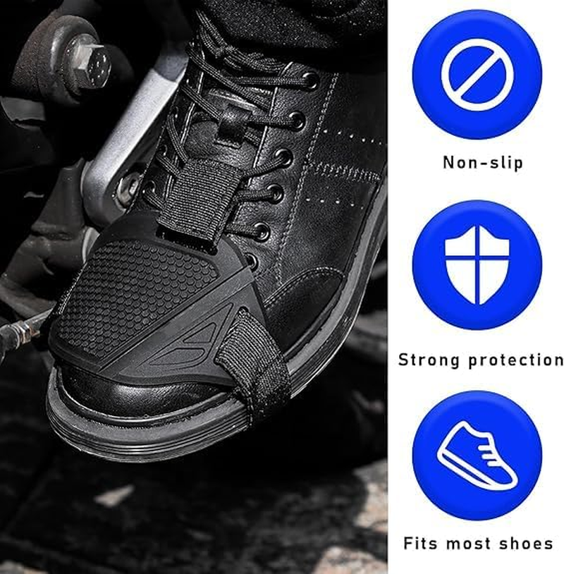 Motorcycle Motorbike Shift Pad, Motorbike Shoes Protector Cover, Anti-Slip Motorbike Shoe Boot Cover Protector, Rubber Motorcycle Clutch Cover, Protective Rubber Gear Shifter Guards, Black image number 2