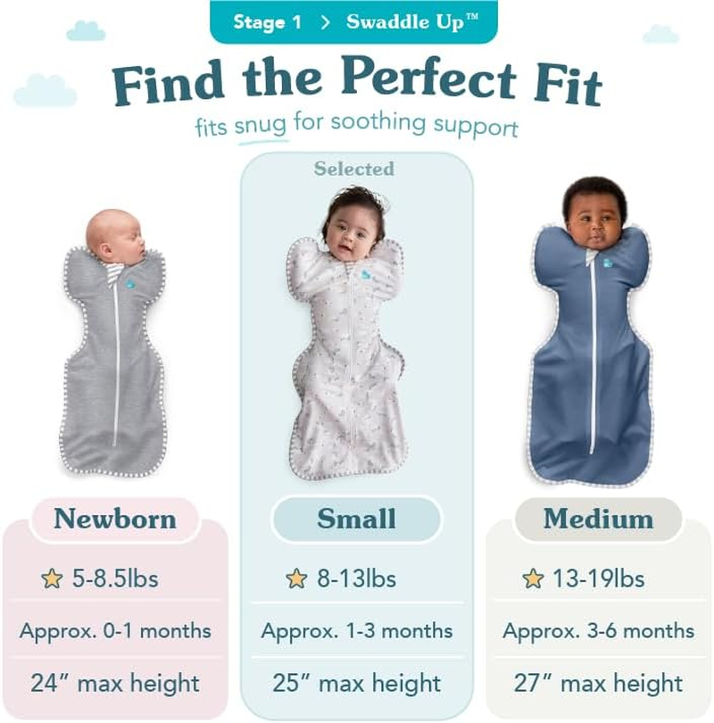 Love to Dream Swaddle up Original, Small (3.5-6Kg), Ideal for Moderate Room Temperatures (20-24&deg;C), 1.0 TOG, Arms up Position, Twin Zipper for Easy Nappy Changes, Dusty Blue image number 4