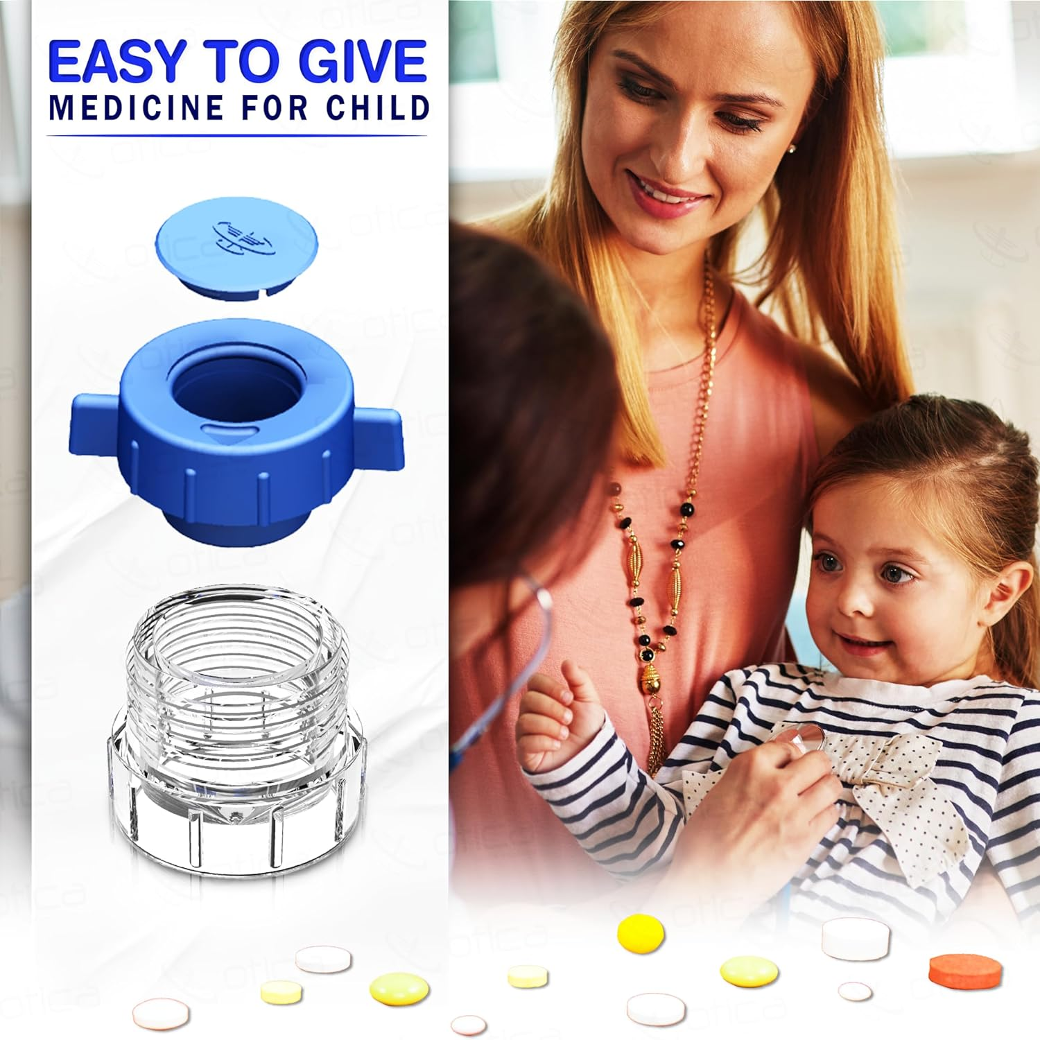 Otica Tablet Crusher Pill Grinder Tablet Pulverizer Medicine Crusher in Powder Form for Great for Feeding Tube Use, Pets or Easier Medicine Intake for Kids (Pack Of, 1) image number 1