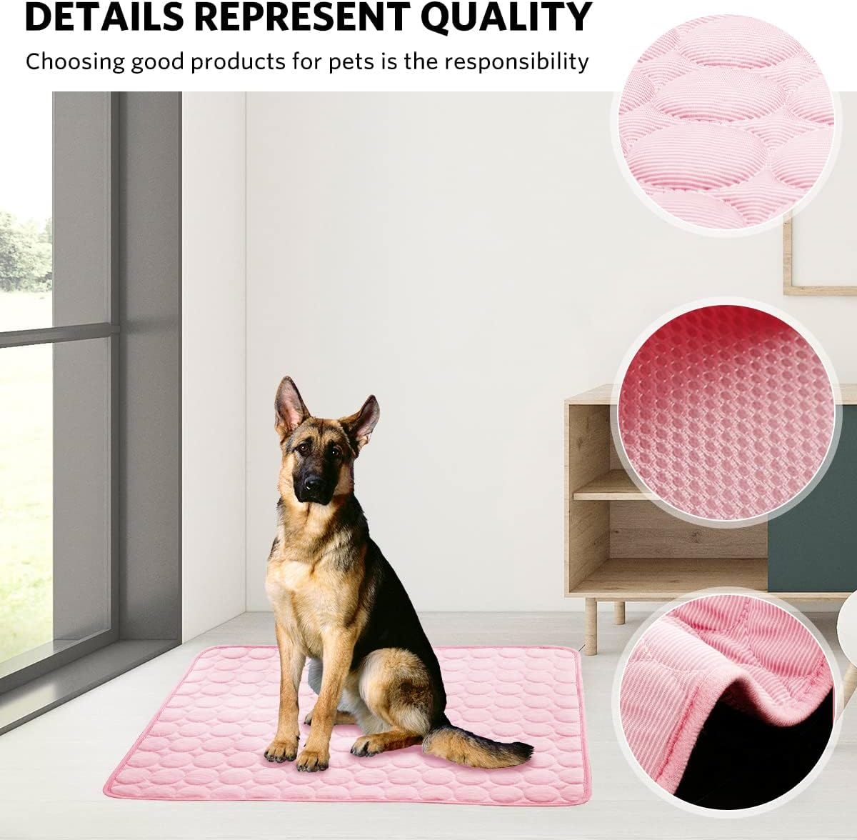 Aingycy Dog Cooling Mat Pet Cooling Pads Dogs & Cats Pet Cooling Blanket for Outdoor Car Seats Beds (28IN40IN, Pink) image number 6