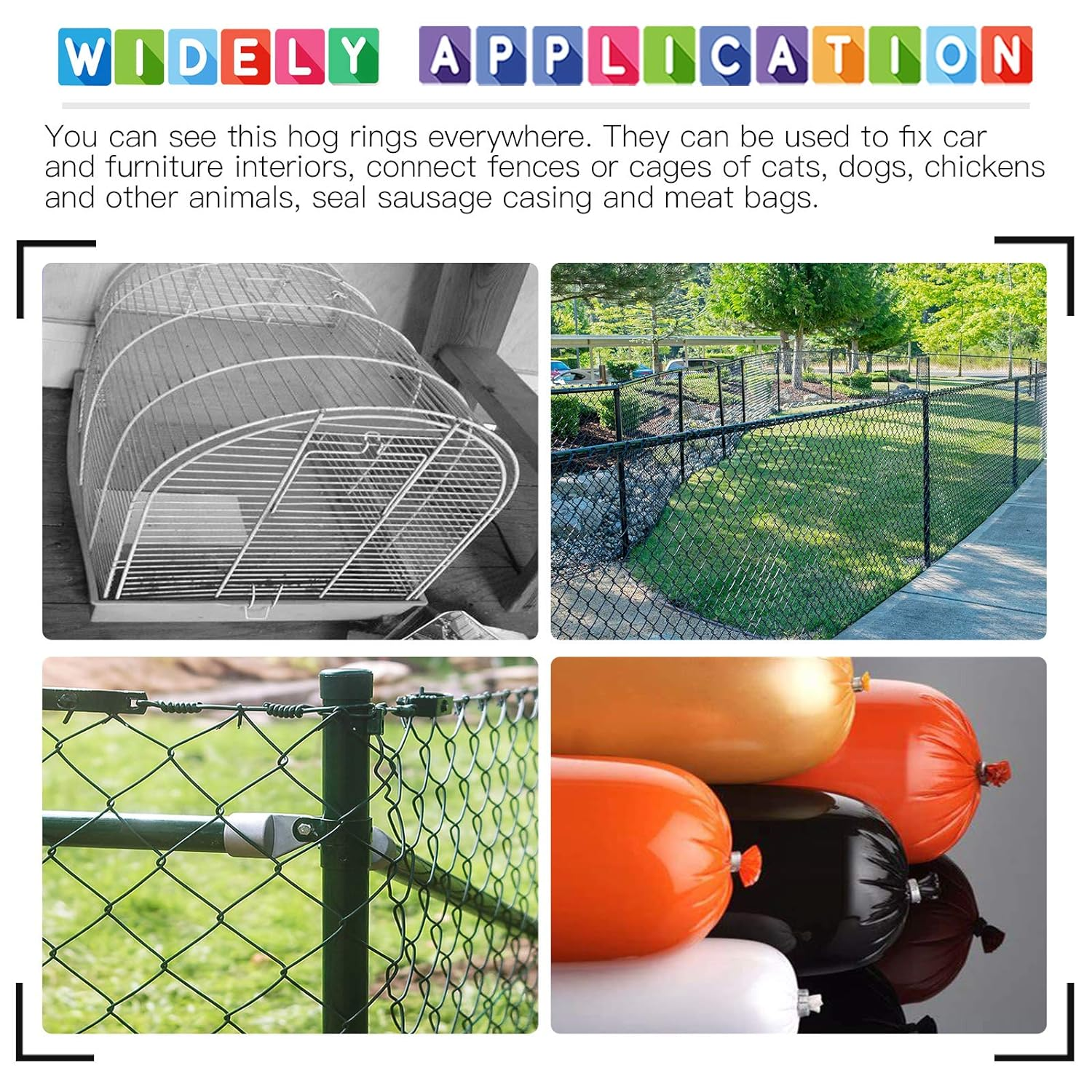 Glarks 362Pcs Hog Ring Pliers Kit with 360Pcs 1/2'' 3/4'' 3/8'' Steel Hog Rings and Anti-Cutting Gloves for Upholstery, Fencing, DIY Craft, Furniture and More image number 1