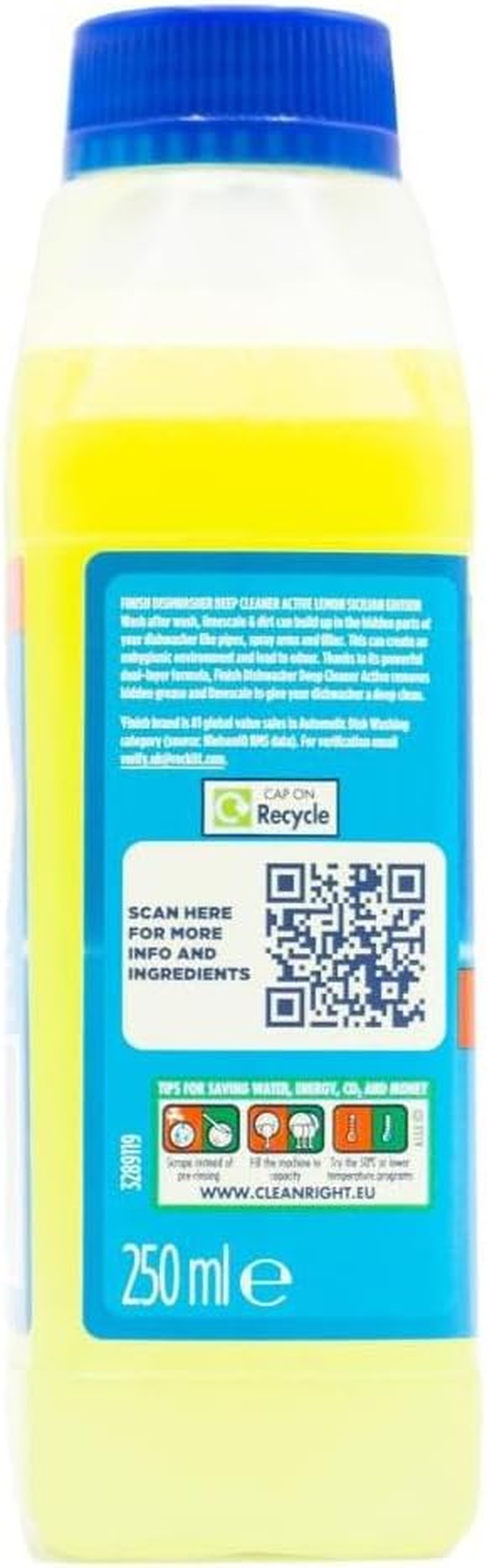 Finish 250Ml Dishwasher Cleaner Active Lemon