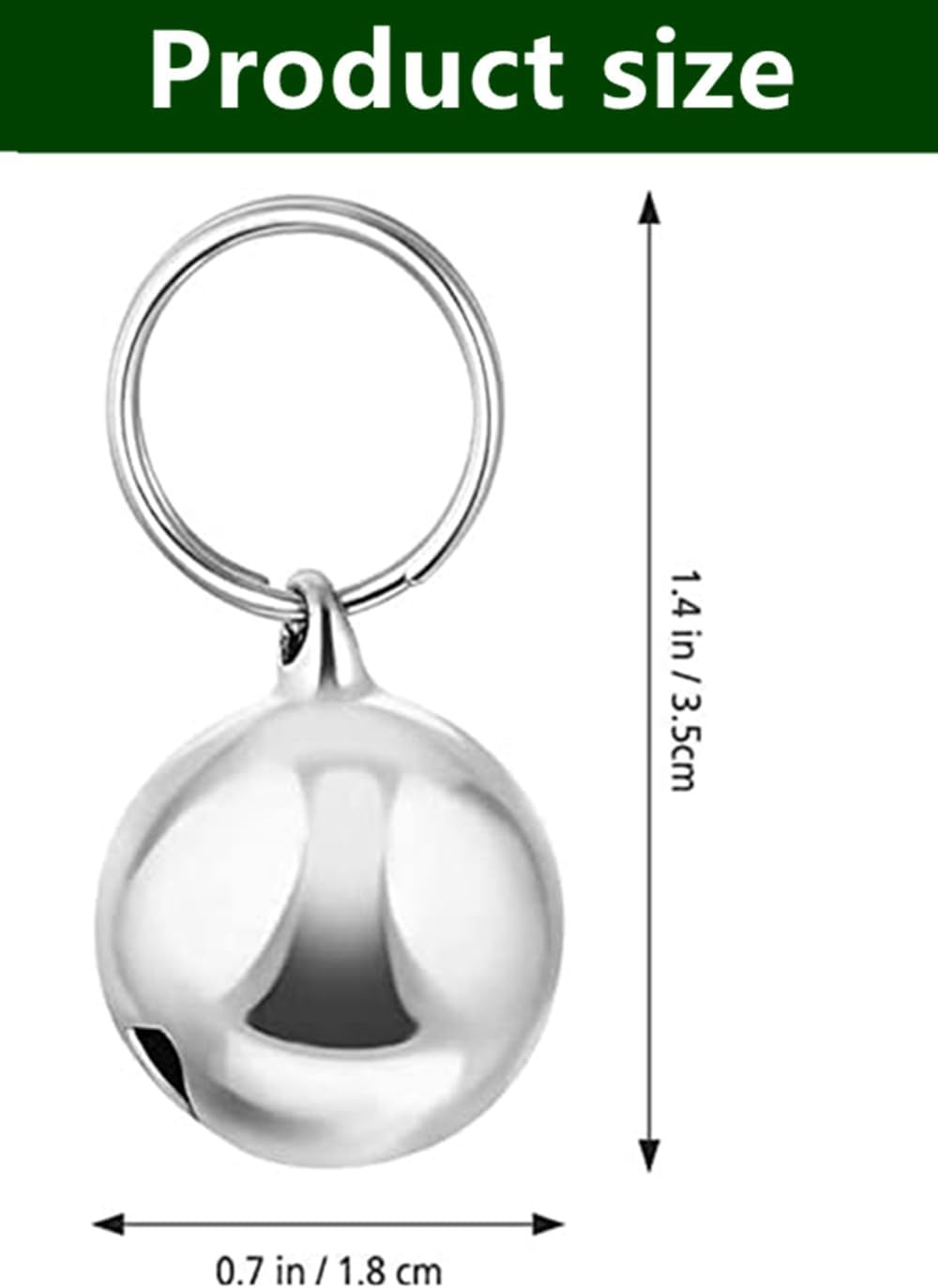6 Pcs Dog Collar Bells, Cat Bells & Dog Collar Bells with Keyrings Training Pet Pendant,Pet Cat and Dog Bell Pet Pendant Accessories (Silver 16MM) image number 2