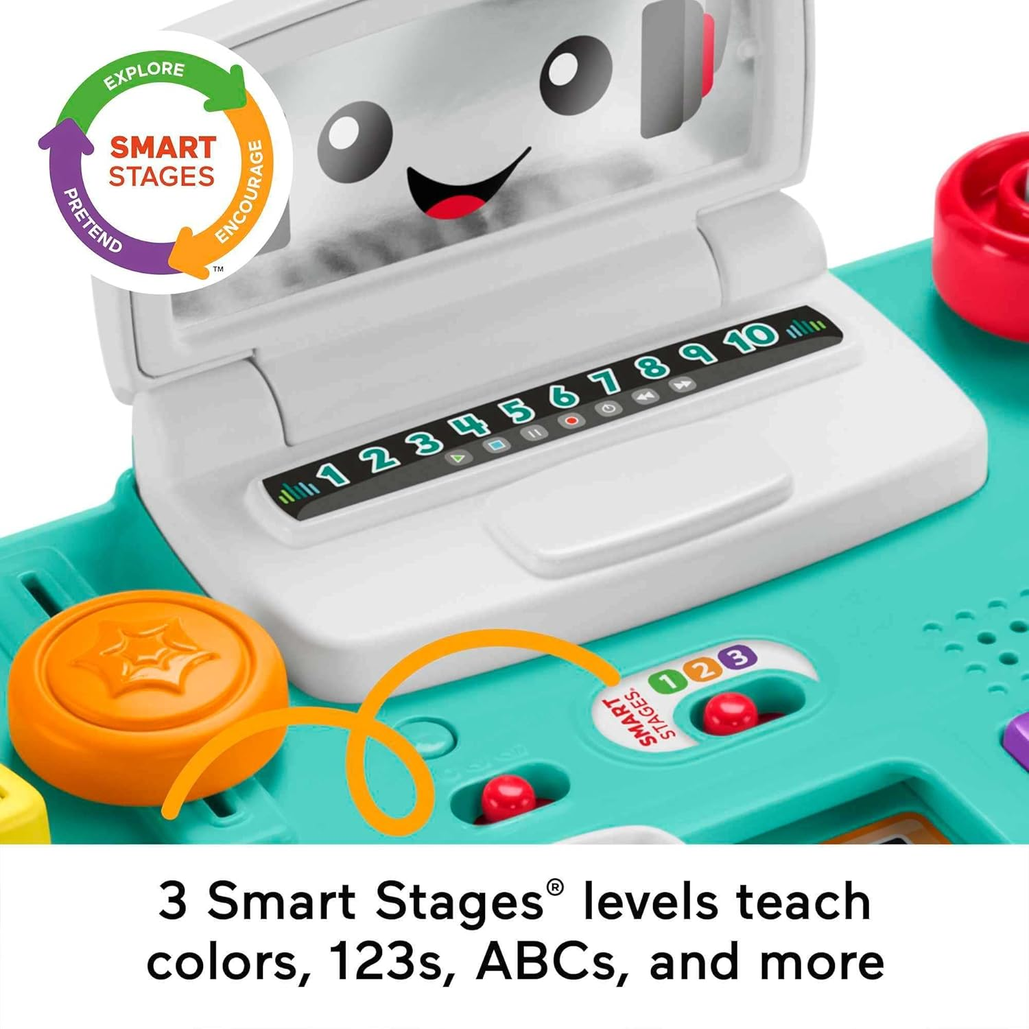 Fisher-Price Learning Fun DJ Game Table - Musical Learning Toy with 3 Piano Play Modes, Lights, Version English Reduced Packaging, HTK83 image number 4