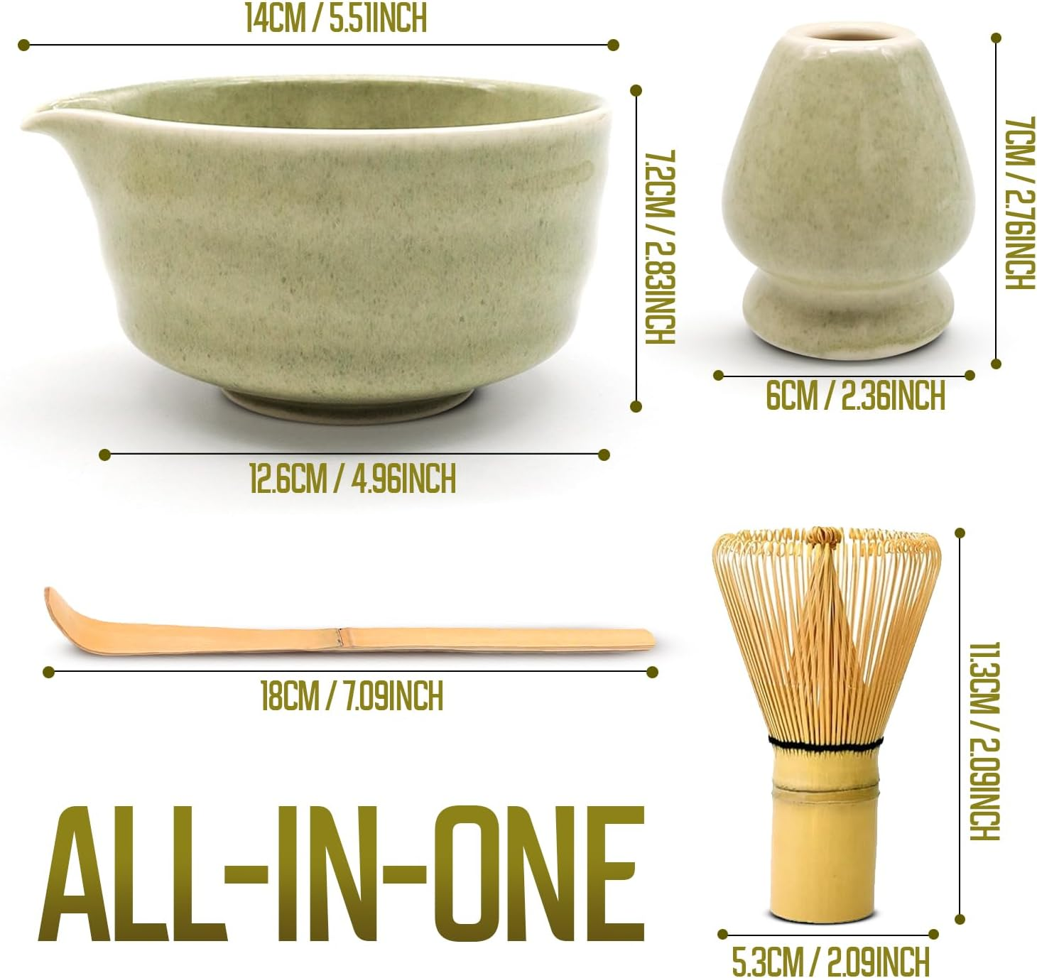 Matcha Whisk Set - 4 Pcs Matcha Tea Set Ideal for Matcha Tea Preparation - Provide an Authentic and Traditional Tea Ceremony Journey with Our Matcha Set - Matcha Kit for Flavor and Smooth Whisking image number 5