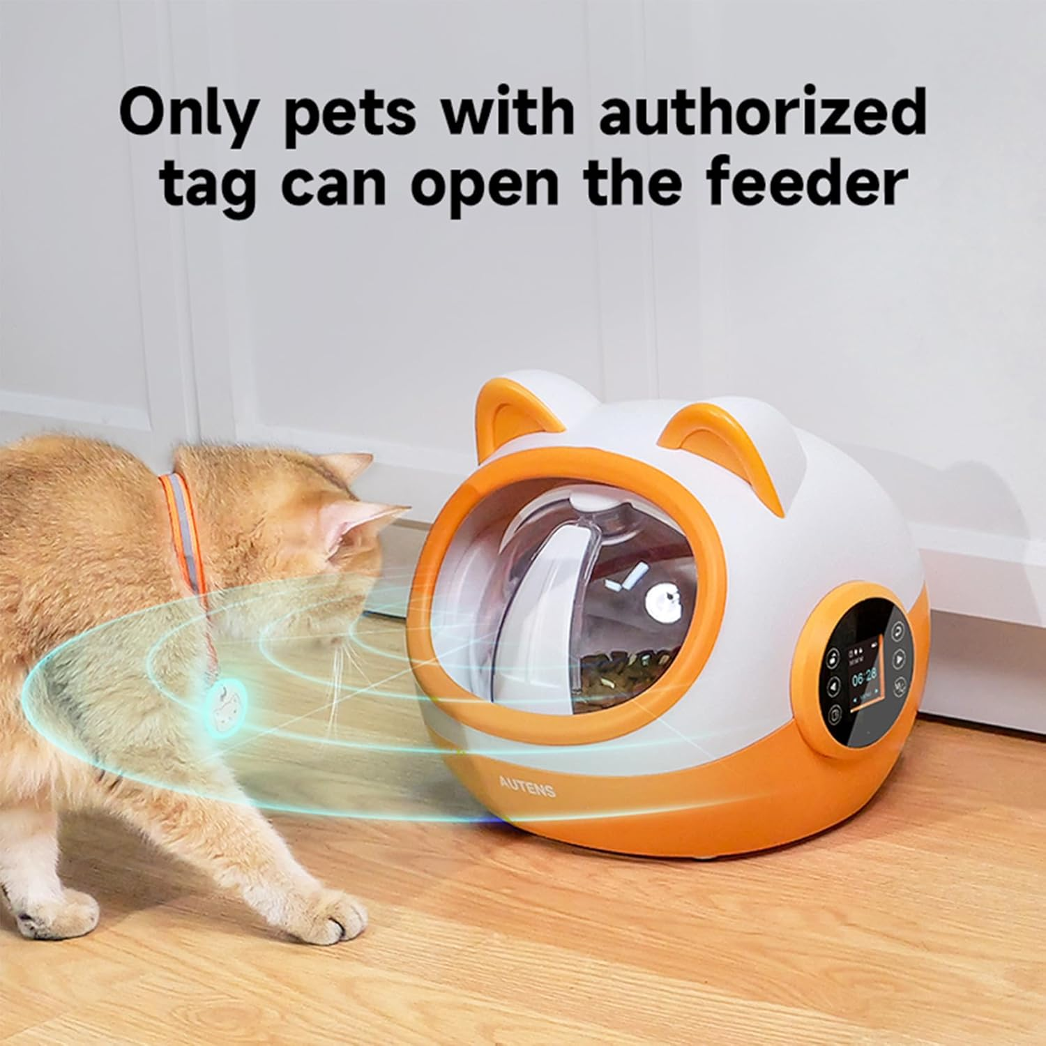 AUTENS RFID Automatic Cat Feeders, Automatic Pet Feeder for Cats and Small Dogs, for Separate Dietary Needs, Prevent Food Stealling with Light Collar Tag image number 3
