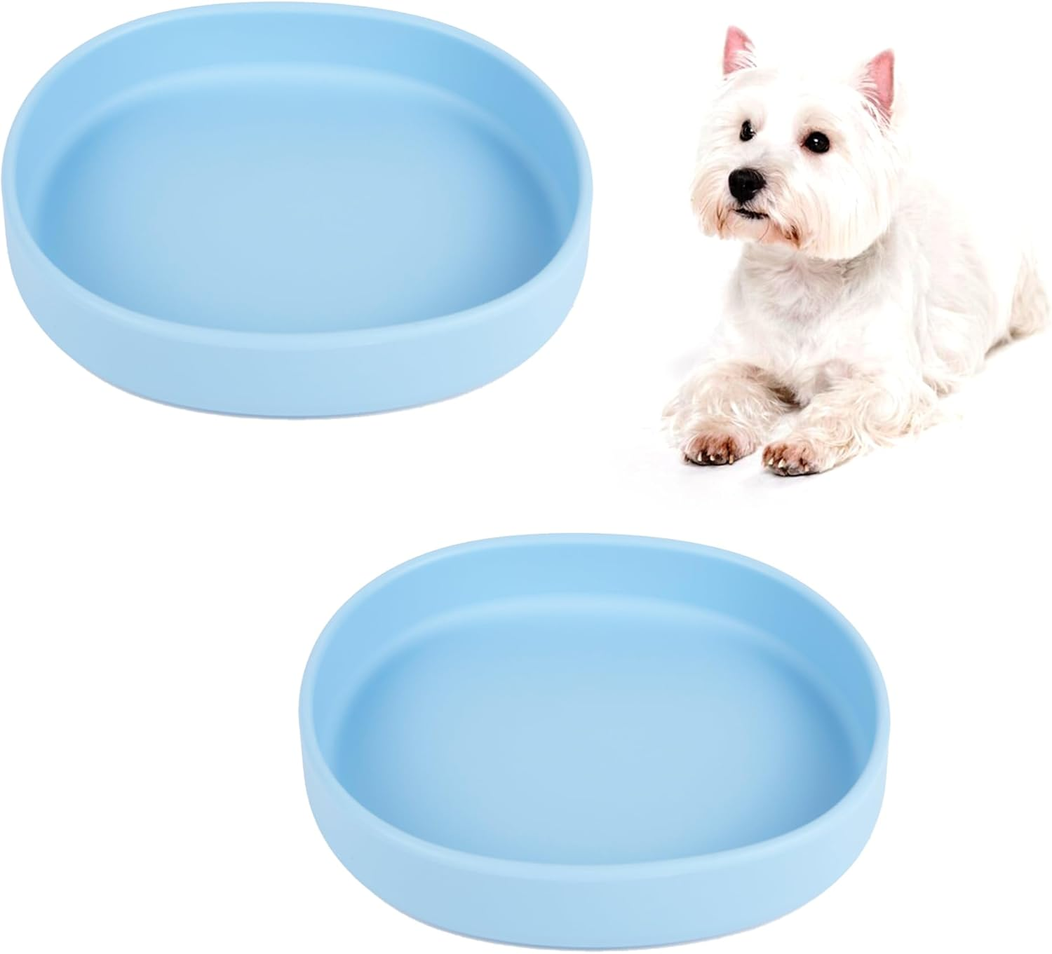 Cat Bowls Silicone Dog Bowls, Non Slip Dog Food Bowls Cat Feeding Bowls, Drinking Bowl Pet Bowl for Dry Food and Wet Food, 10 OZ/330ML Water or Food Bowl for Small Pets, Gray 2Pcs