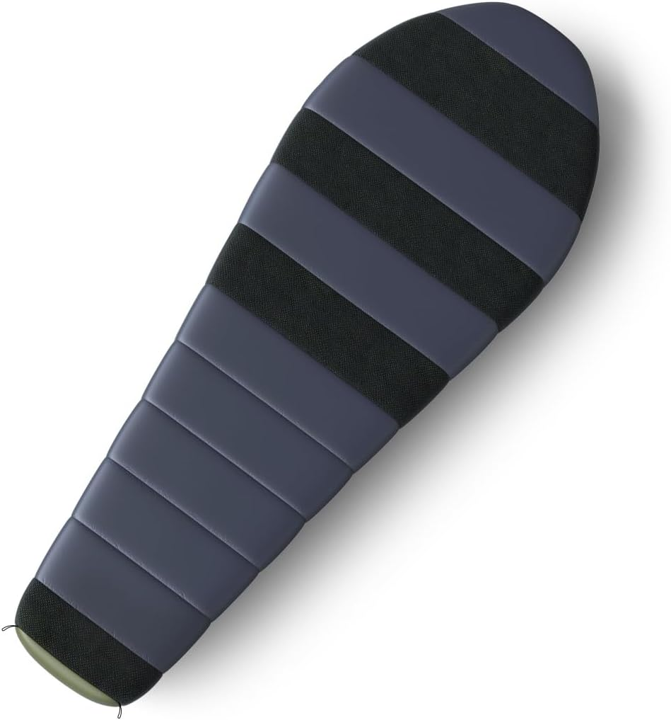 Husky Devon Ultralight Sleeping Bag 2-3 Seasons up to -5&deg;C, Warm Summer Mummy Sleeping Bag for Adults, Summer Sleeping Bag for Camping, Trekking and Outdoor (Blue/Khaki, 220 X 85 Cm) image number 1