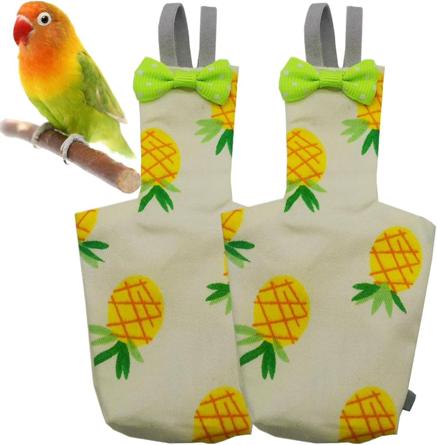 Hkuoeue Pigeon Bird Diaper | Clothes Reusable Washable Parrot Diaper | 2X Training Nappy Pet Supplies, Soft Liners Leak-Proof for Parakeet Cockatiel Macaw Pigeon image number 6