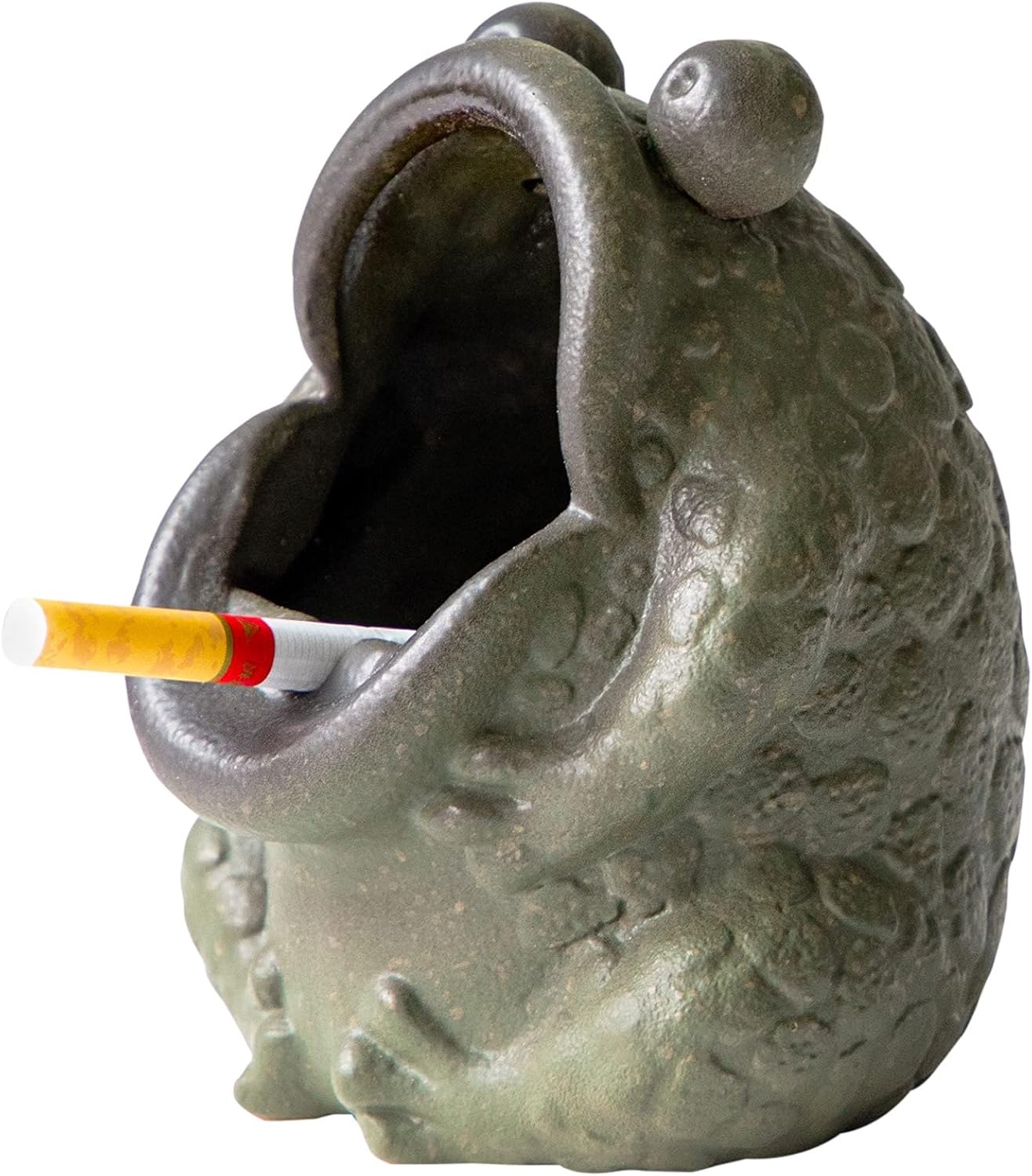 HEER Ceramic Ashtray for Cigarettes, Cute Funny Toad Frog Shape Ash Tray Set for Indoor Outdoor, Windproof Desktop Smoking Ash Holder for Smokers, Vintage Cool Home Office Decoration. image number 2