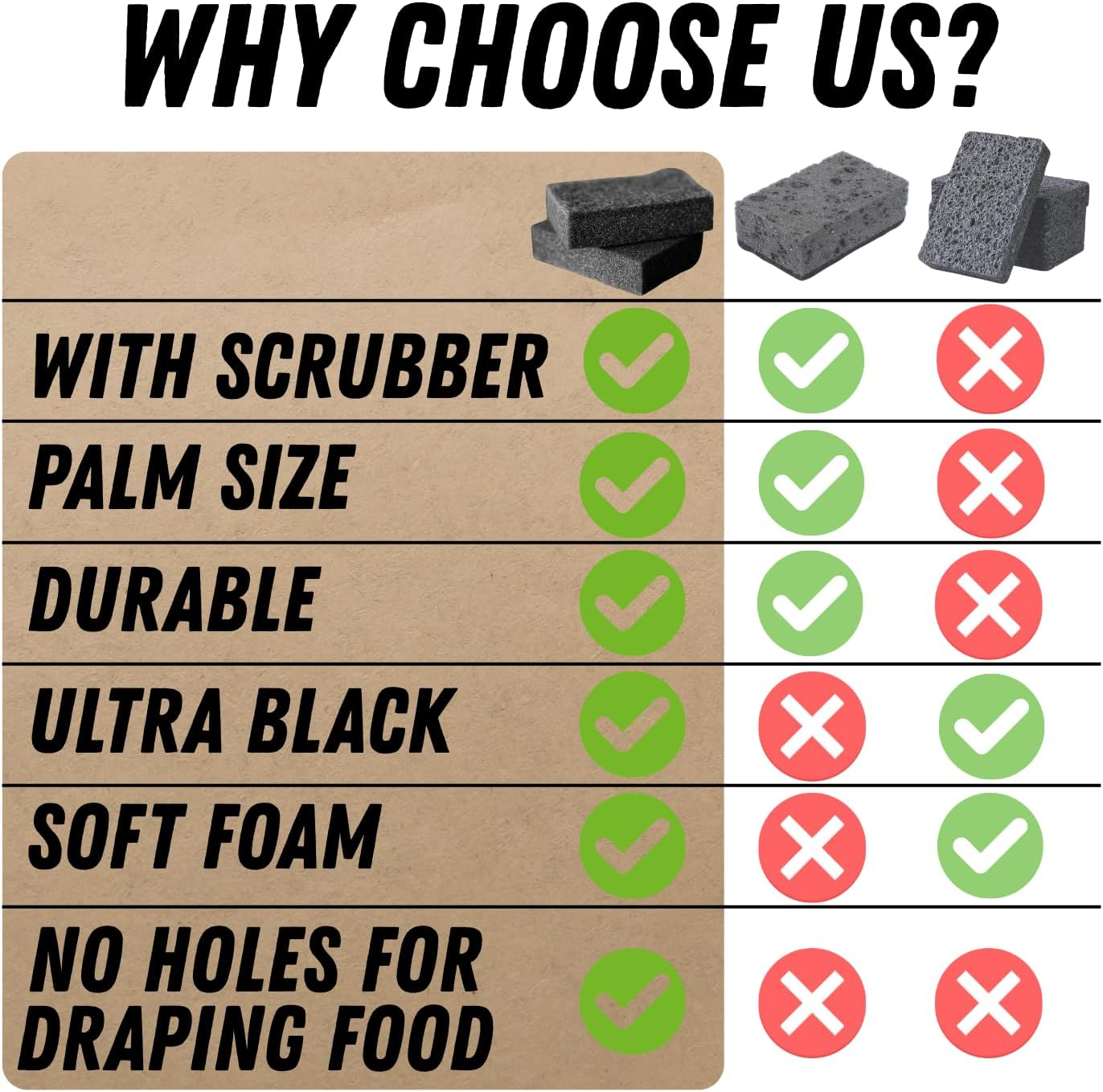 Black Sponges for Dishes 16 Pack image number 5