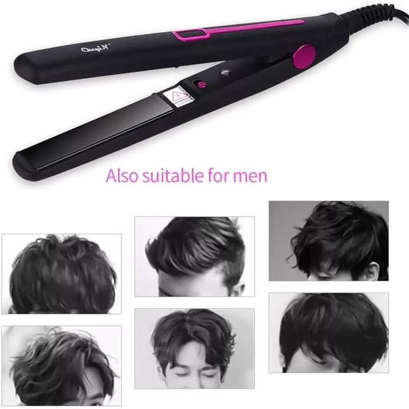 Mini Hair Straightener 2 in One Portable Hair Curler Flat Iron (Greenish Blue) image number 1