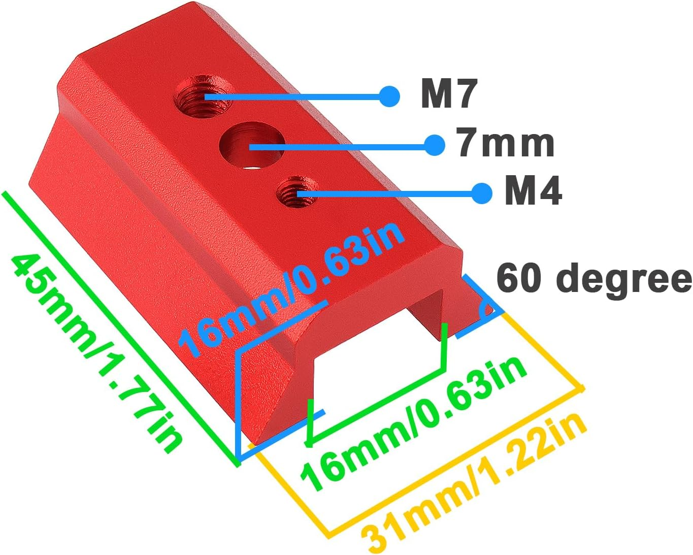 Be in Your Mind 45Mm Telescope Dovetail Plate with Screw 45X31X16Mm Suitable for Telescope (Red) - Red image number 1