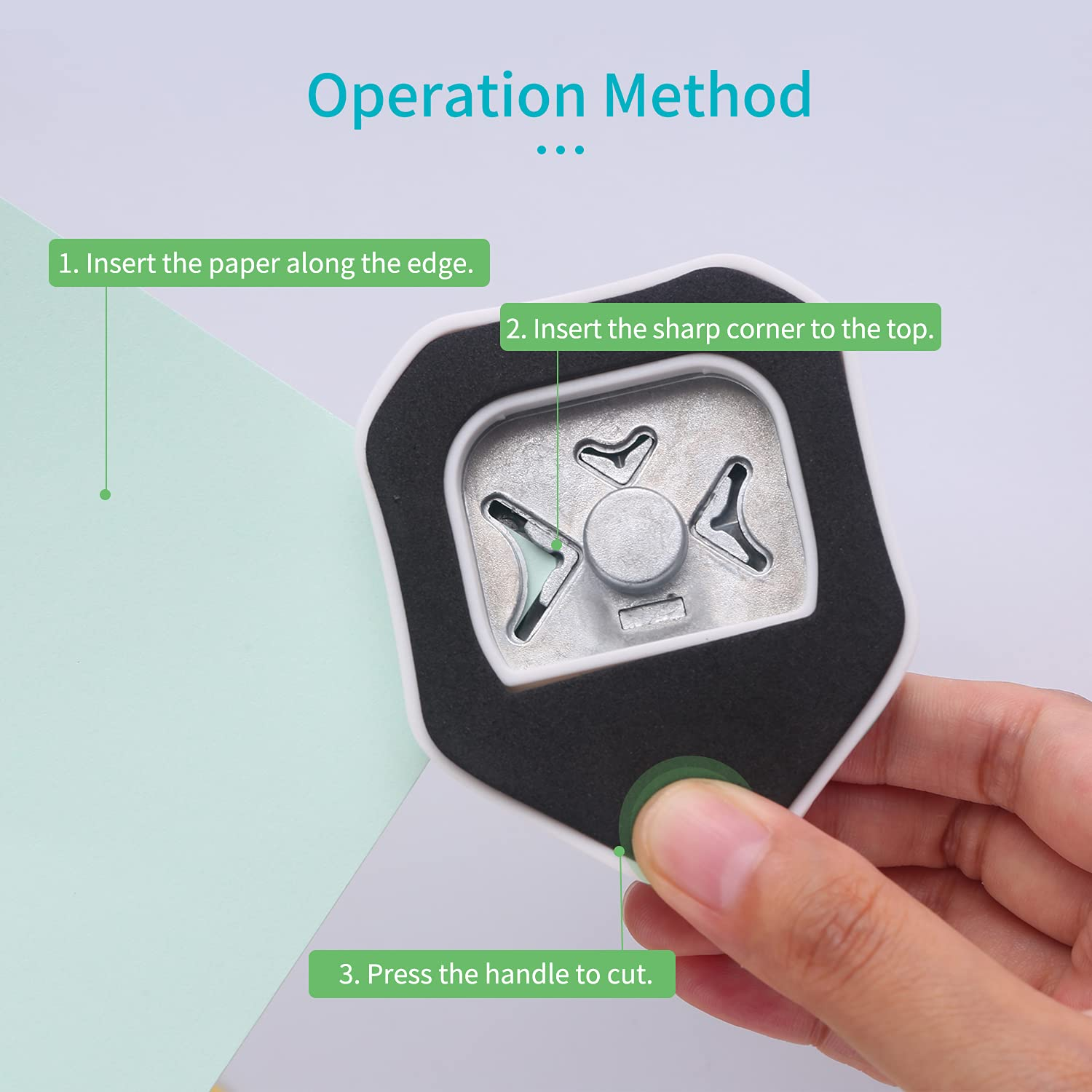 Staright 3-In-1 Corner Rounder Punch R4/R7/R10Mm round Corner Trimmer Cutter for Card Photo Paper Laminating Pouches image number 2