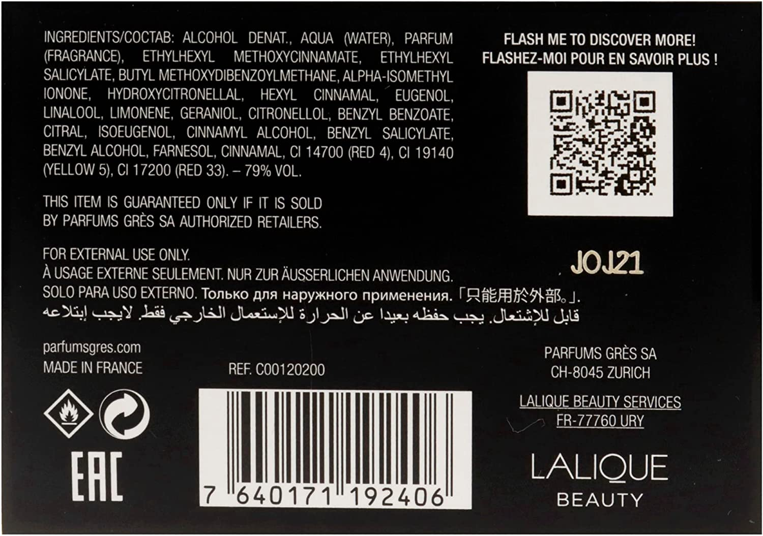 Parfums Gres Cabochard Eau De Perfume, 100 Ml image number 4