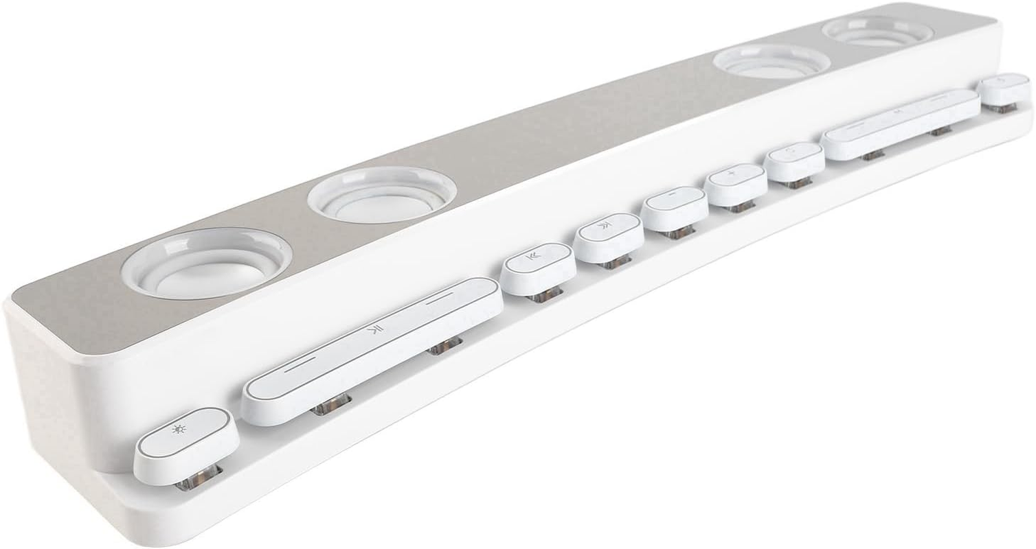 19 Inchcomputer Speaker with Hifi Stereo, Dynamic RGB Light, Wireless and Wired Connectivity, for PC Gaming Monitors, Projectors, Laptops, Tablets, Phones (White) image number 3