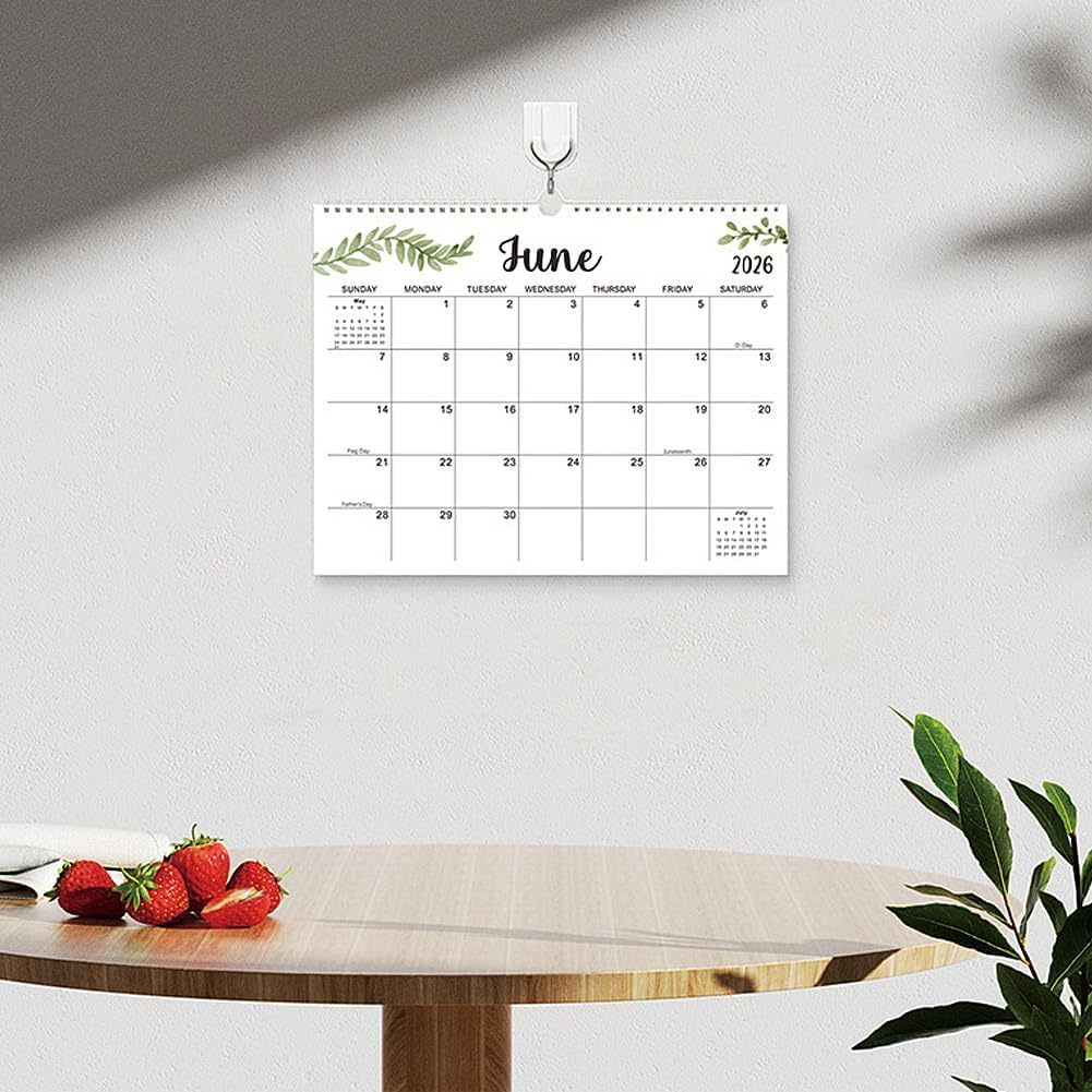 Geli Wall Calendar 2026-2027 with 8 Pieces Sticker, January 2026 - June 2027, 2026-2027 Monthly Calendar with Thick Paper, Twin-Wire Binding,Large Blocks, Hanging Hook, Holidays image number 3