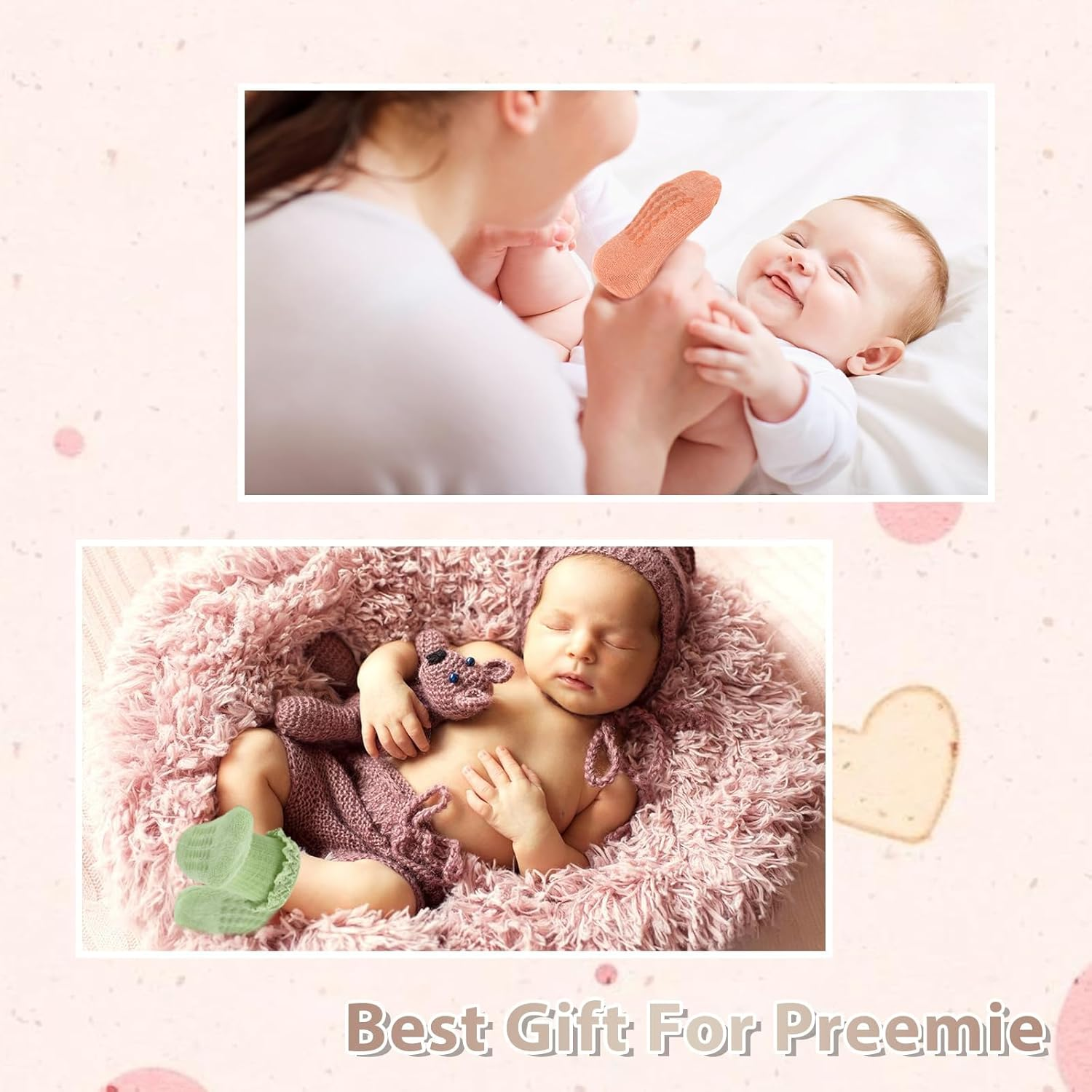 JDFHFGB Toddler Girls Ruffle Socks anti Slip Grippy Socks,Cute Skid Frilly Sock with Grips for Infant Baby Girl image number 1