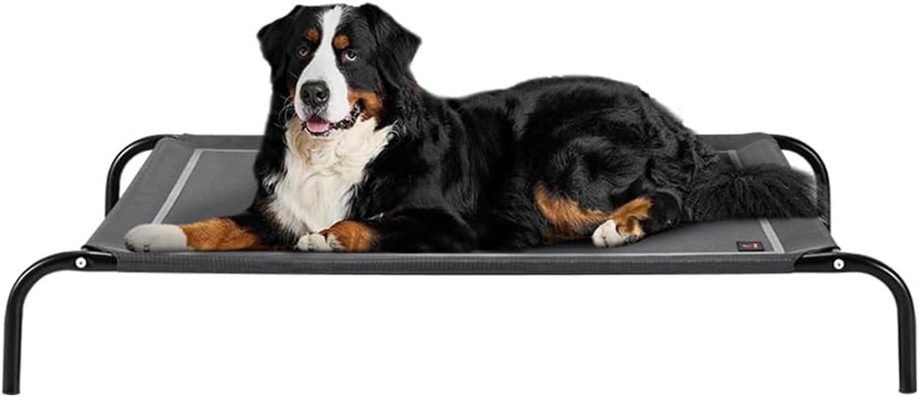 Petzly Cooling Elevated Dog Bed for Small Medium Dogs, Portable Indoor & Outdoor Pet Hammock with Skid-Resistant Feet, Upgraded Frame Dog Cot with Washable Breathable Mesh, Grey, 87X65X20Cm