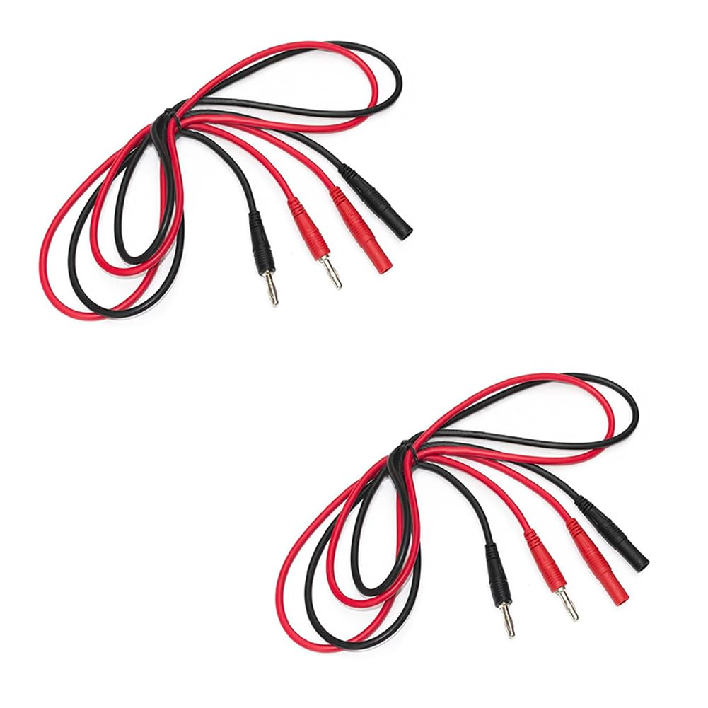 4Mm Multimeter Test Lead Extension, Male to Female Connector, Banana Plug to Crocodile Leads Probes, Plug Cable Test Lead Wire Cable Set(2Pcs) image number 4