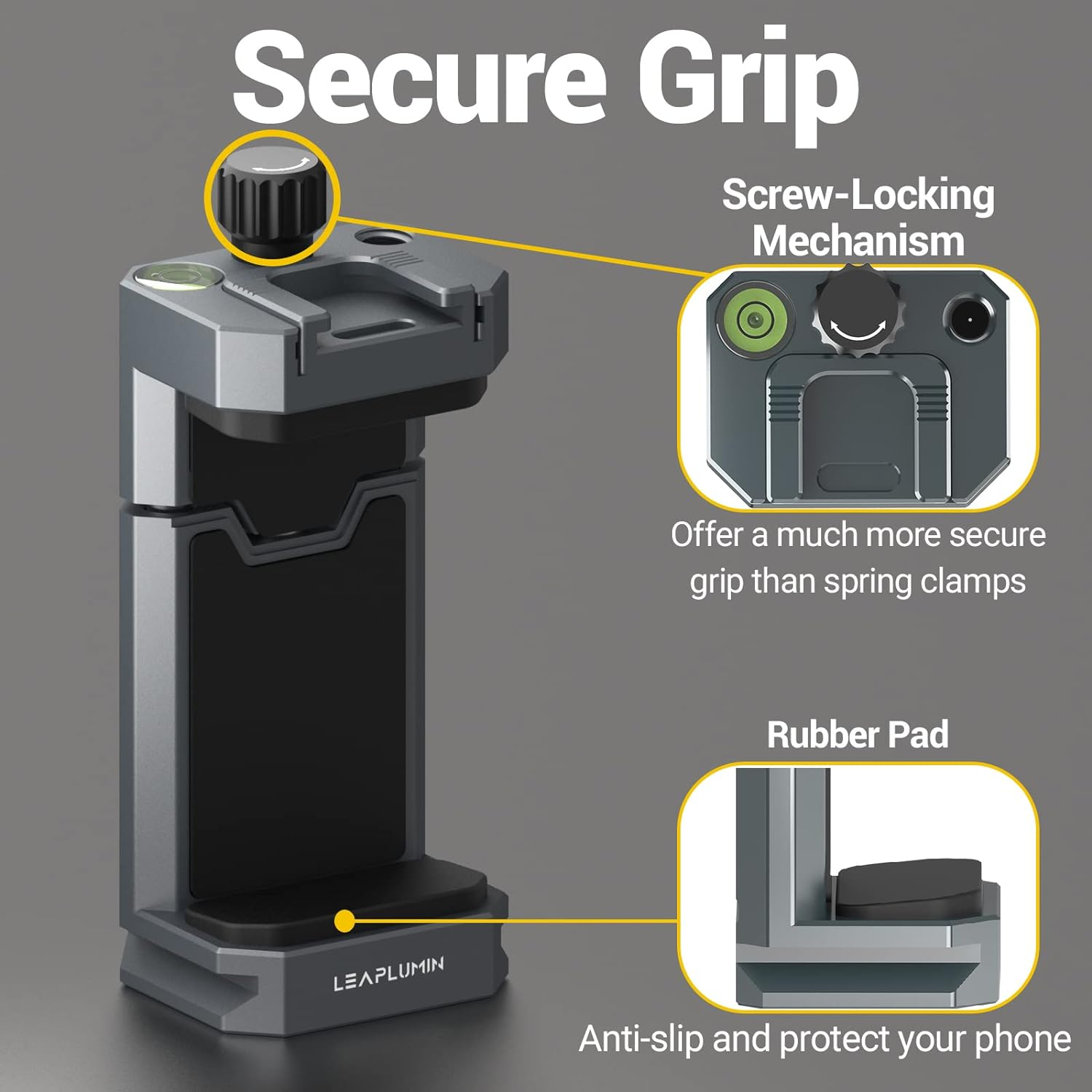 Aluminum Phone Mount for Tripod, Adjustable Phone Tripod Mount with Cold Shoe & Arca Swiss Quick Release Plate,Universal Adjustable Clamp Suitable for Iphone 14 Pro/13 Pro/12/11/Samsung image number 1