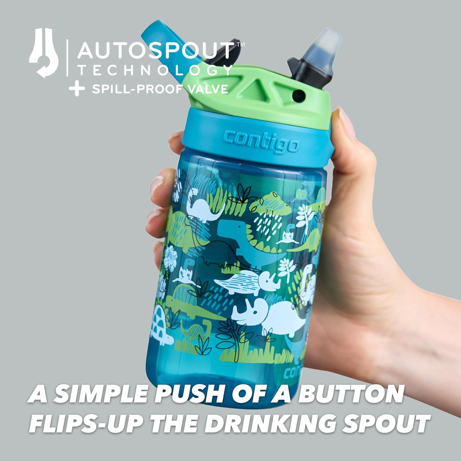 Contigo Kids Autospout Water Bottle, Mermaids, 414 Ml Capacity