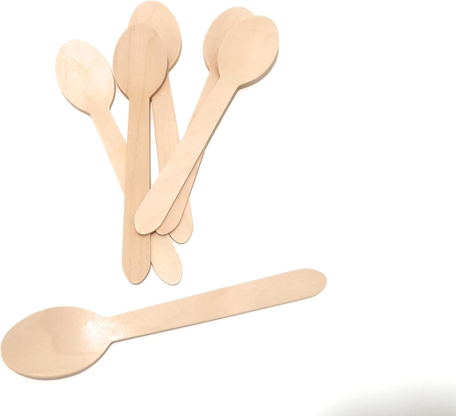 Generic Butterfly Disposable Wooden Spoons Pack of 50 Eco-Friendly Biodegradable Natural Wooden Cutlery, CUT01 image number 6