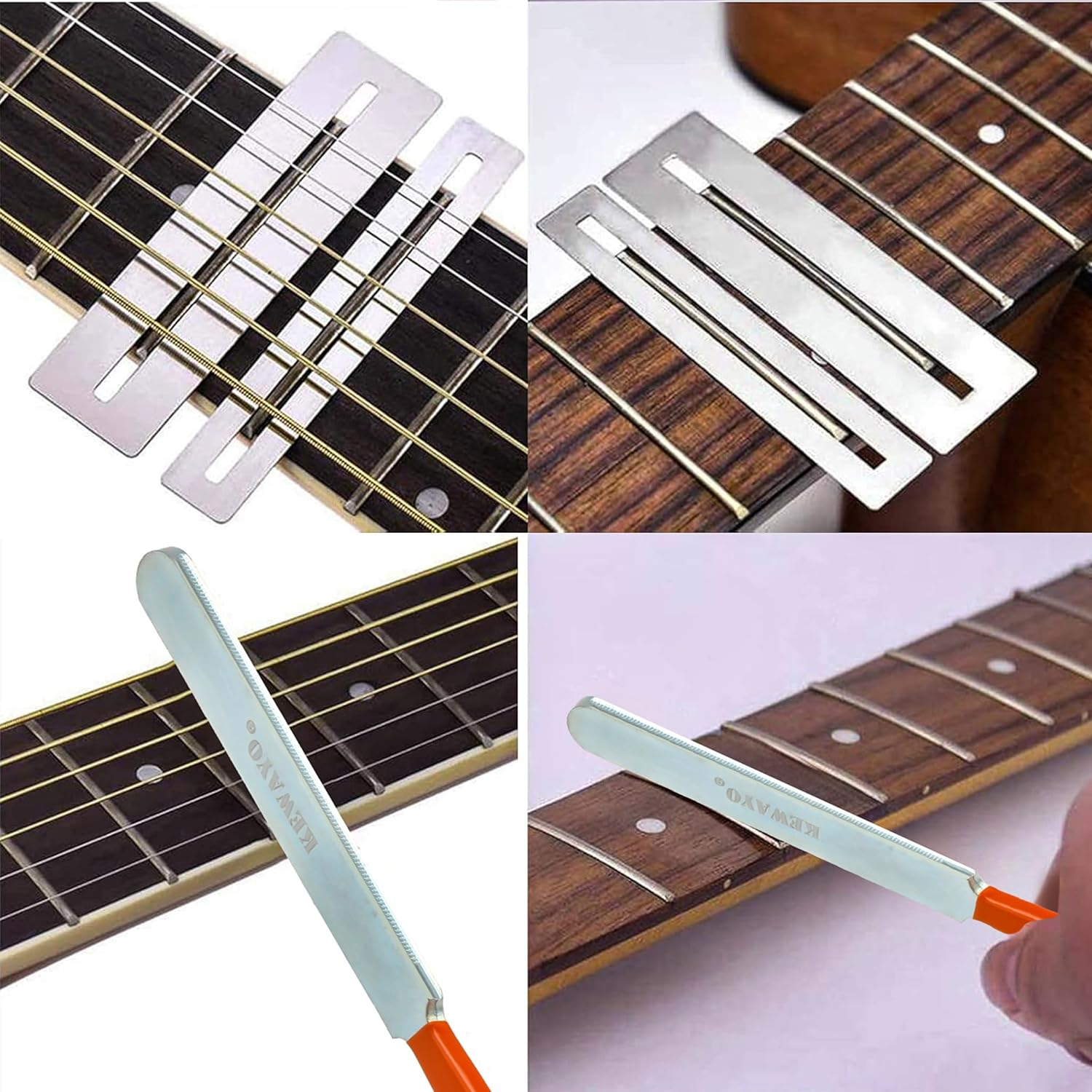 KEWAYO Guitar Fingerboard Luthier Tool Set Including Guitar Fret Crowning Luthier File, Fret Leveling Beam Sanding Leveler Beam and Fingerboard Guard Protectors for Guitar Bass image number 6