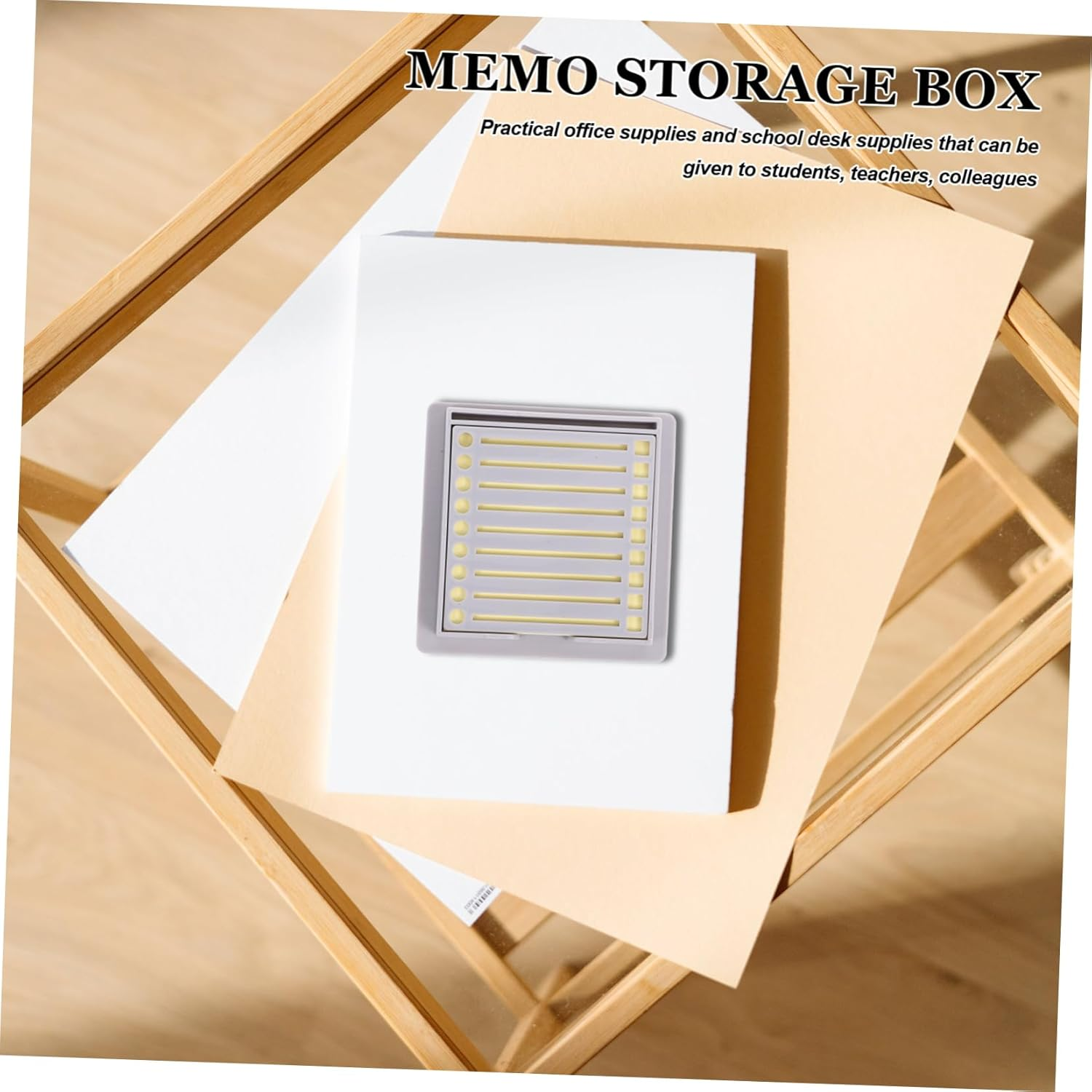 WEKAMOS Note Pad Storage Memo Pad Organizer Box Card Storage for Office Desk Organizer image number 5