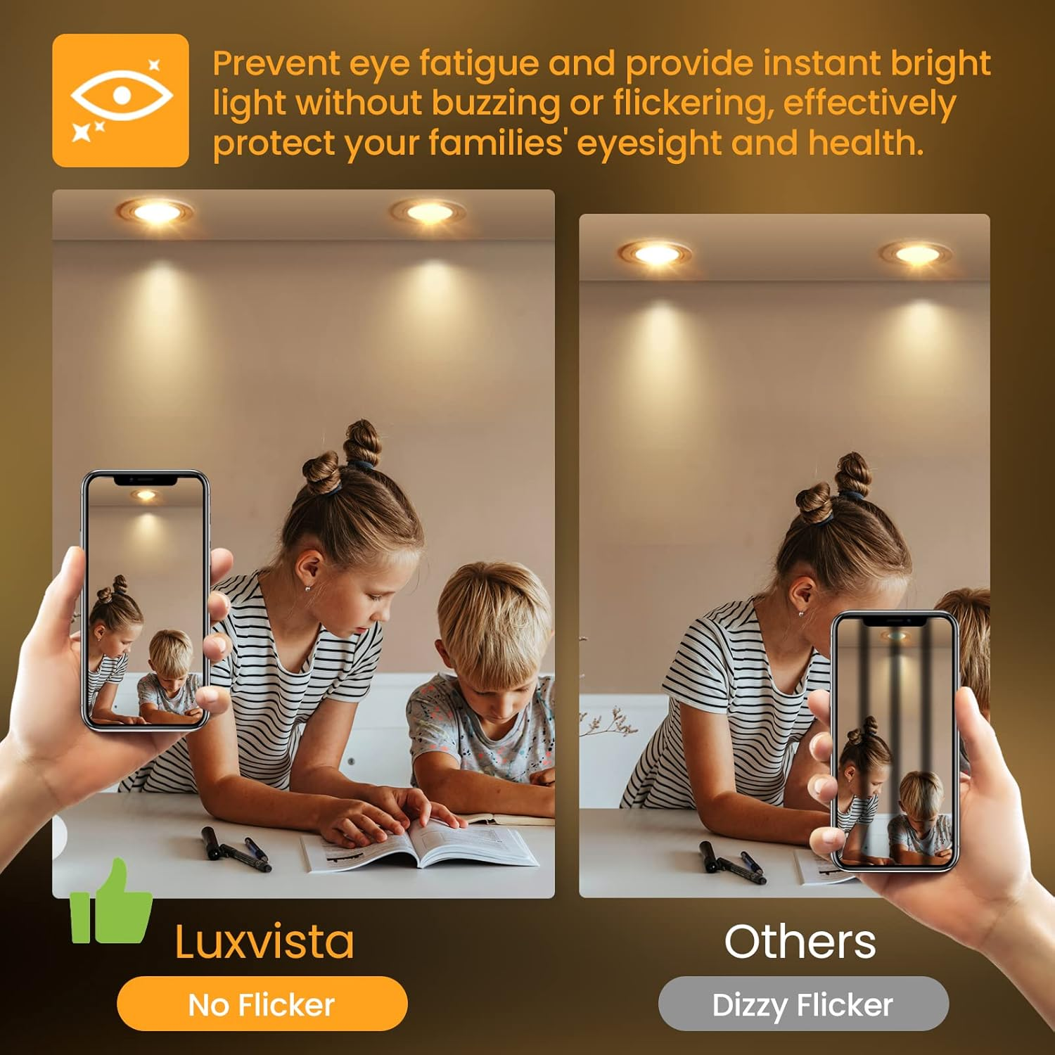 Luxvista GU10 Long Neck LED Bulbs, 9W Warm White 3000K Non-Dimmable, 8-Pack, Equivalent to 75W Halogen Reflector Bulbs image number 4