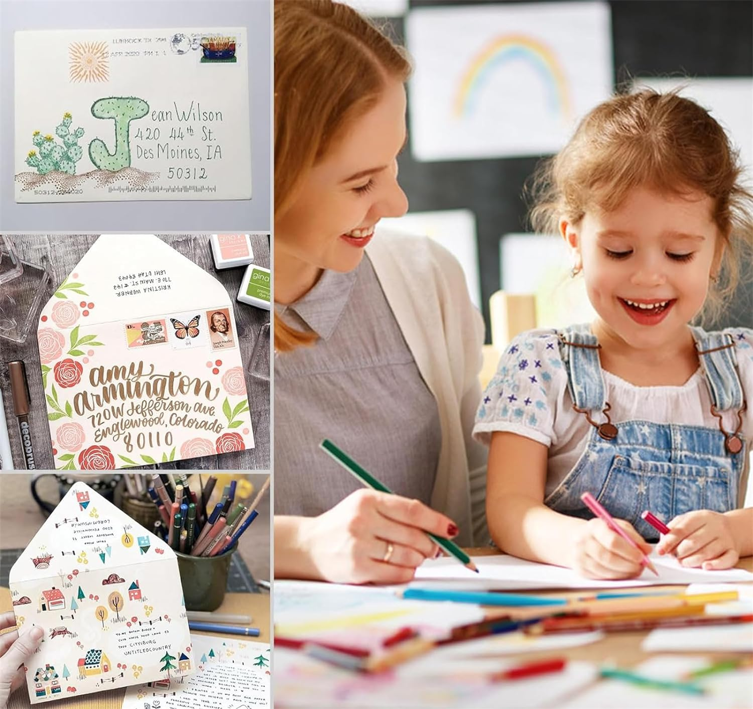 50 Pack Blank Cards and Envelopes Set, 16 * 11CM White Envelopes & 15 * 10CM Folded Cards for Homemade Cards, DIY Greeting Cards, Invitation, Birthday