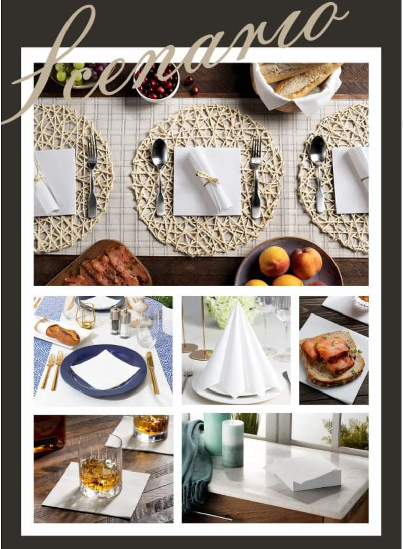 JEBBLAS Cocktail Napkins Disposable Beverage Bar Napkins Black Linen-Like Square Napkins Party or Wedding 8Inch X 8Inch (150 Count, Black) image number 5