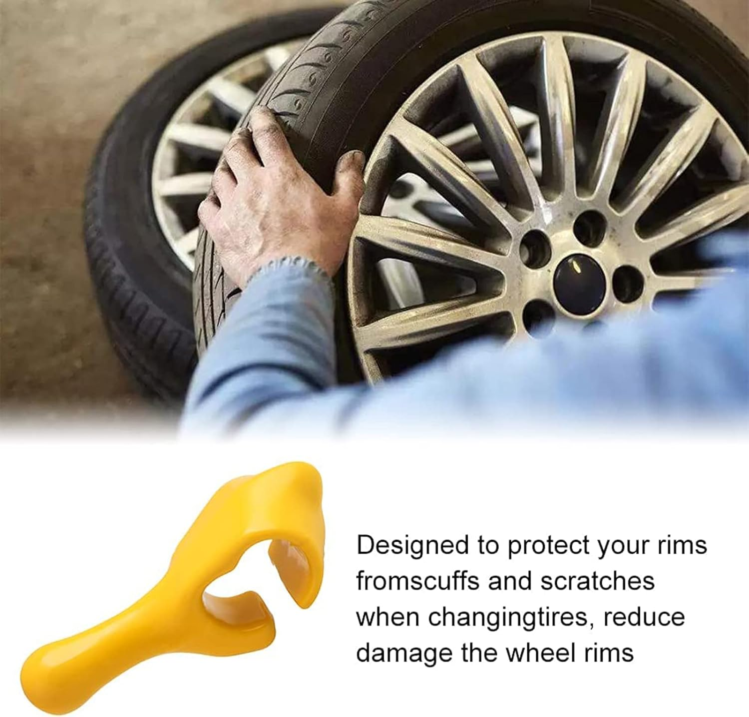 Cast Iron Coated Bead Keeper Bead Retainer Tire Change Tool Yellow Heavy Duty Thing image number 4