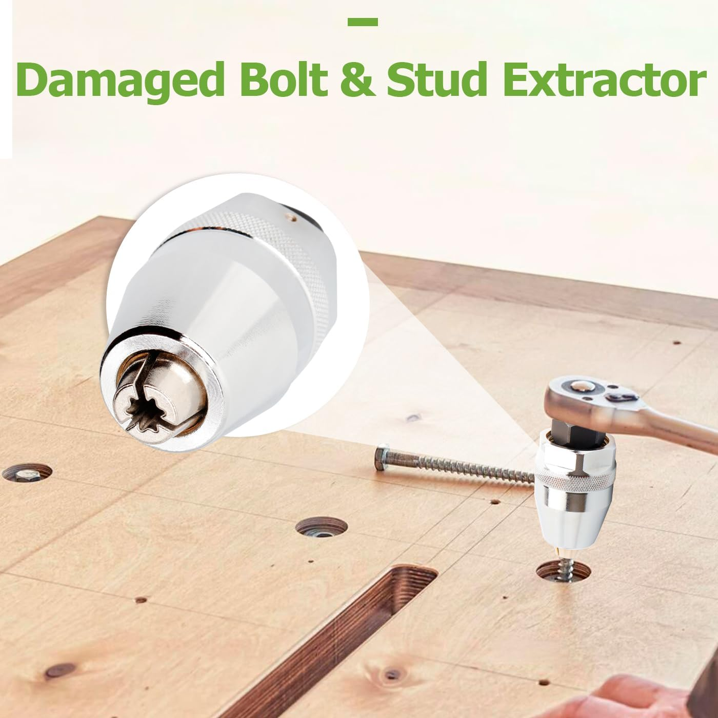 Damaged Bolt and Stud Extractor Tool, 3/8" Drive Broken Stud Remover Bolt Extractor Grips and Removes 1/4" (6Mm) to 1/2" (13Mm) Studs, Broken Bolt Remover Kit image number 6