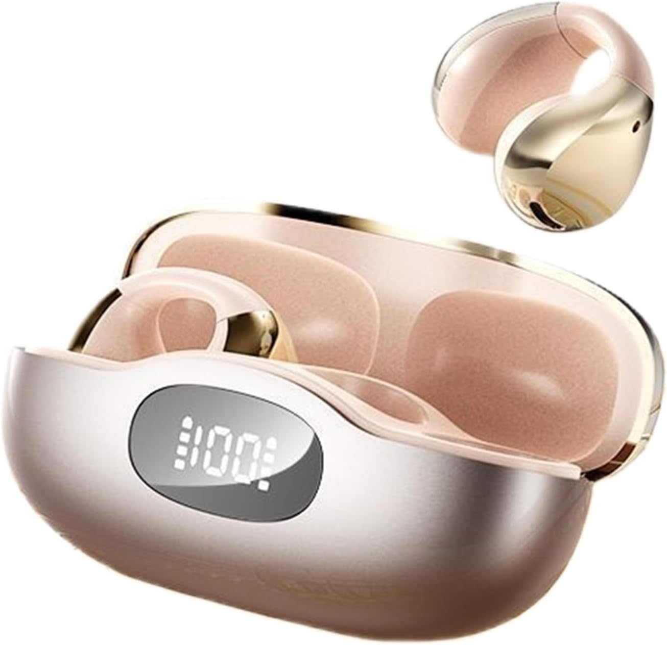 Moreeulsi Wireless Earbuds with Ear Hooks | Lightweight Open Ear Clip Wireless Earbuds - Comfortable Lightweight Earphones Aesthetic Design for Running Sport Gym Outdoor Workouts Family image number 2