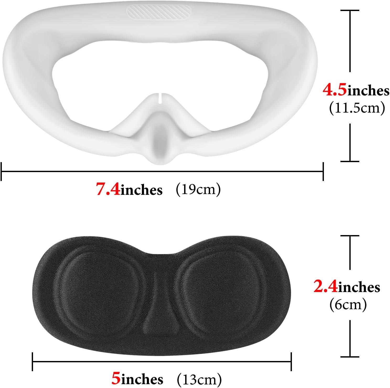 Geekria Sweat Proof Silicone Face Cover Pad Compatible with Pico Neo 4, Washable Lightproof Anti-Leakage, VR Headset Replacement Accessories (White) image number 2